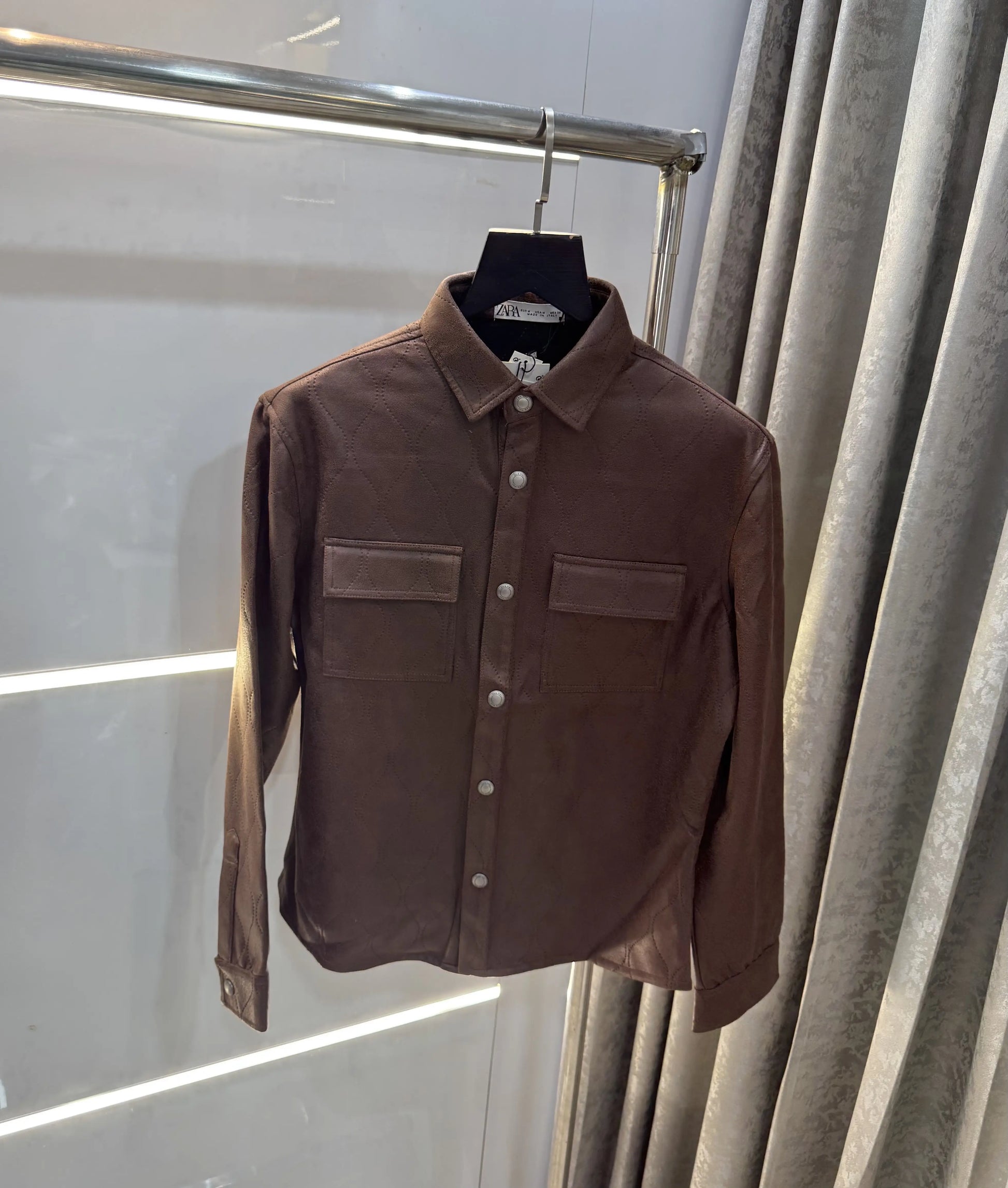 Zar a Dark Brown Designer Classic Bomber Jacket