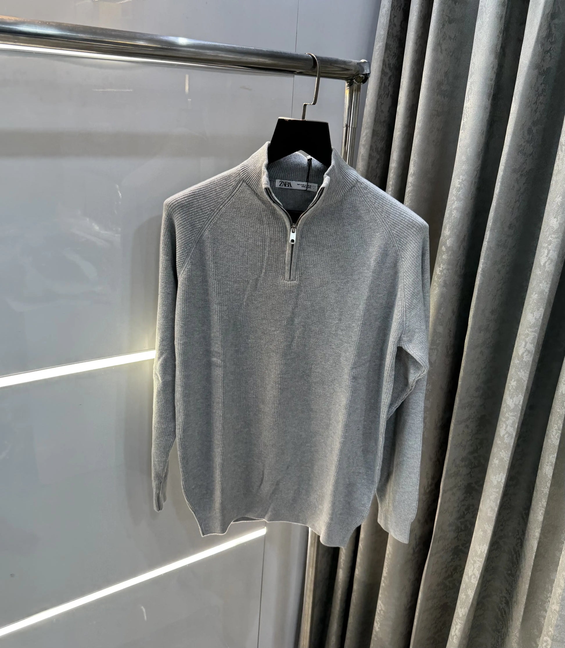 Zar a Grey Zip Premium Knitted Pull Over