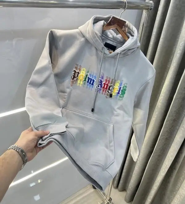 Palm Angels light gery EmBOS5.. e Logo Imported Hoodie