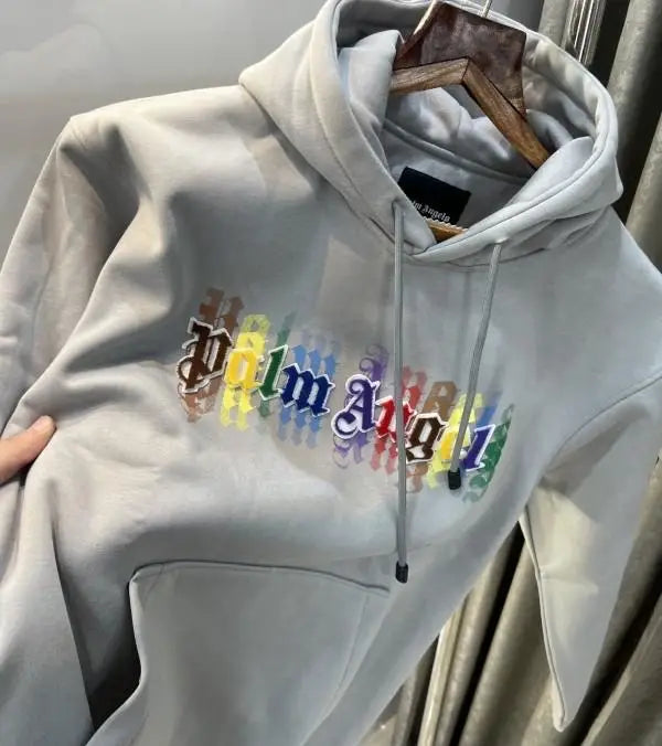 Palm Angels light gery EmBOS5.. e Logo Imported Hoodie