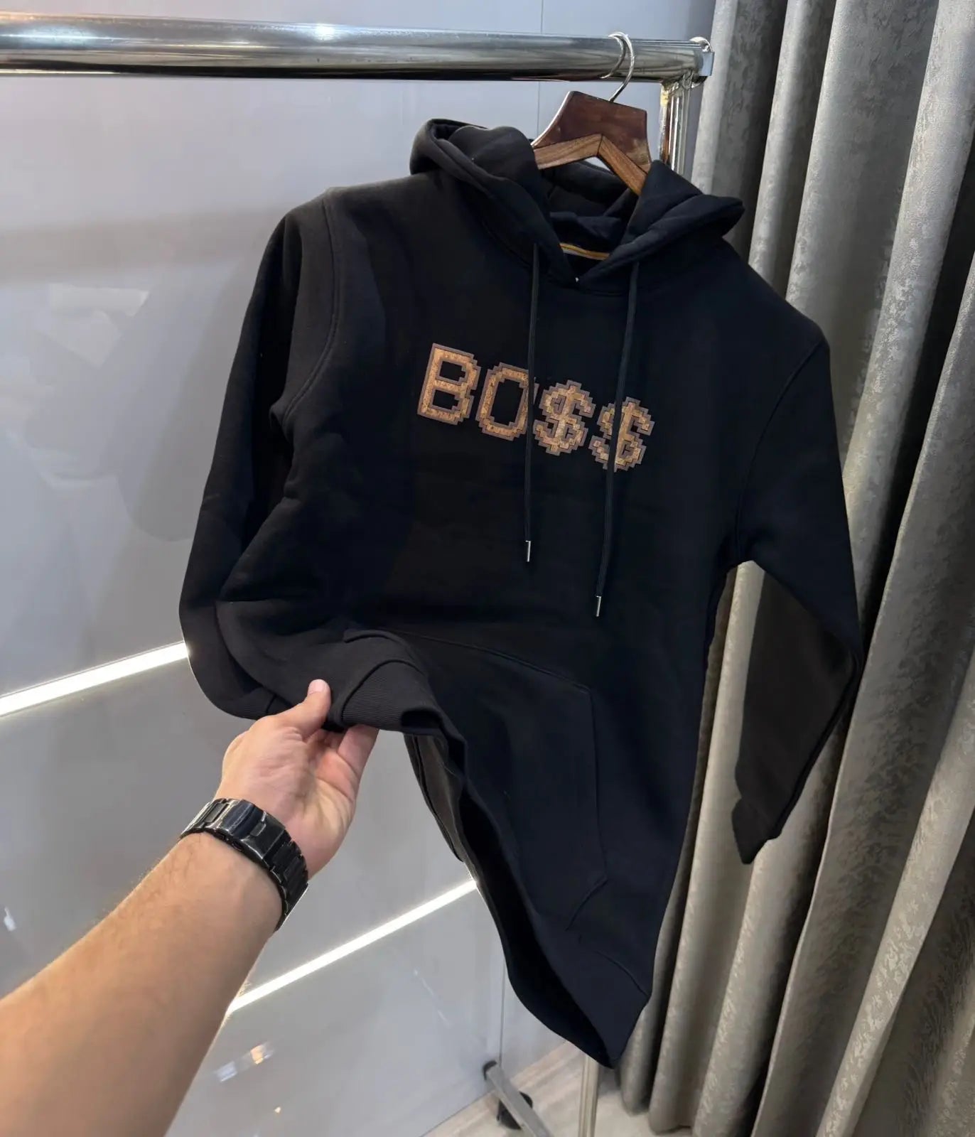 Hugo bos s Black  EmBOS5.. e Logo Imported Hoodie