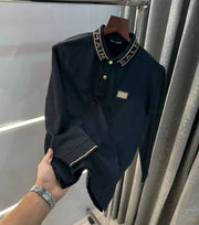 Balmai n Paris Black Logo Work Imported Polo full sleeve T-Shirt