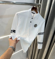 Balmai n Paris White Logo Work Imported Polo full sleeve T-Shirt