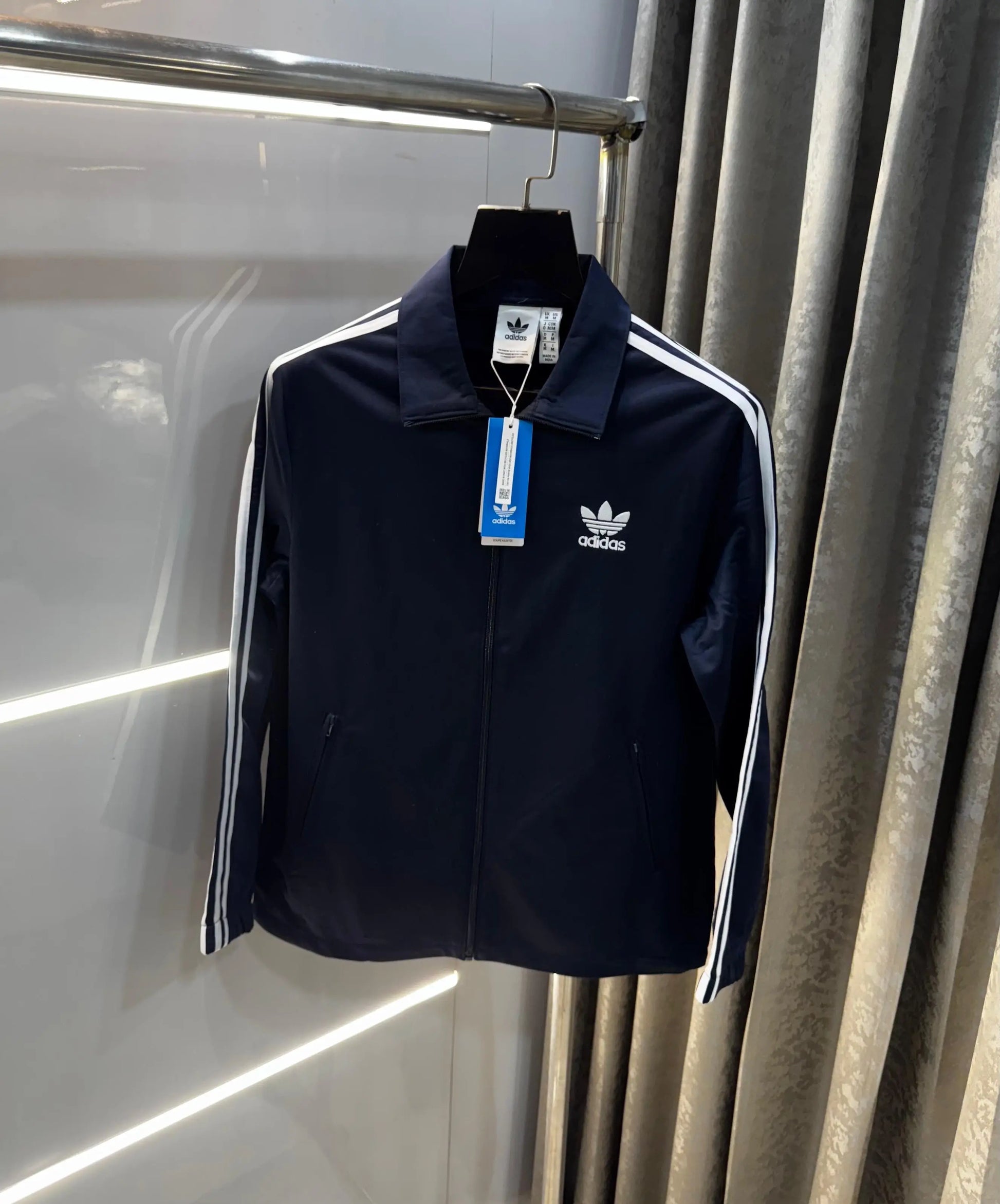 Adida s Navy Blue Premium Classic Zipper Jacket