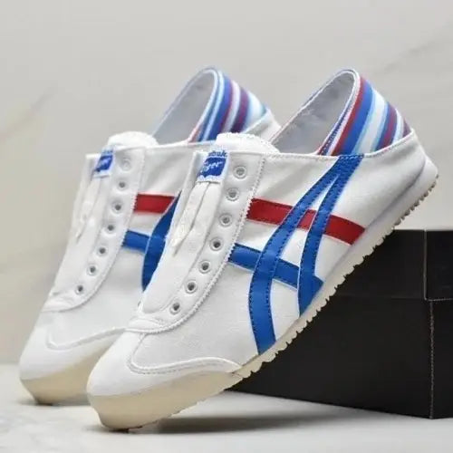 Onitsuka Tiger Mexico 66 Slip On White Blue Red Sneaker For Men
