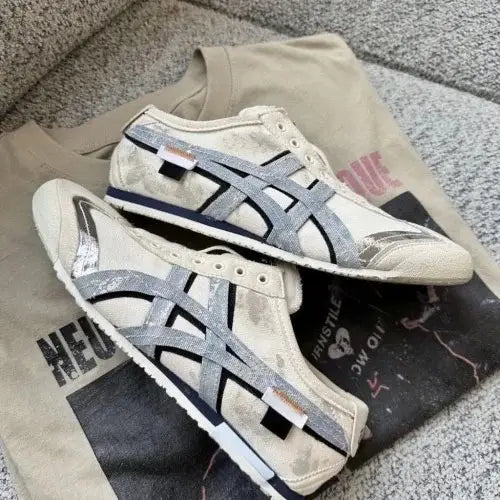 Onitsuka Tiger Mexico 66 x Panda Prank Slip On White Blue Sneakers For Mens