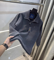 Ralph  Lauren Grey Cord Imported Pull Sweatshirt