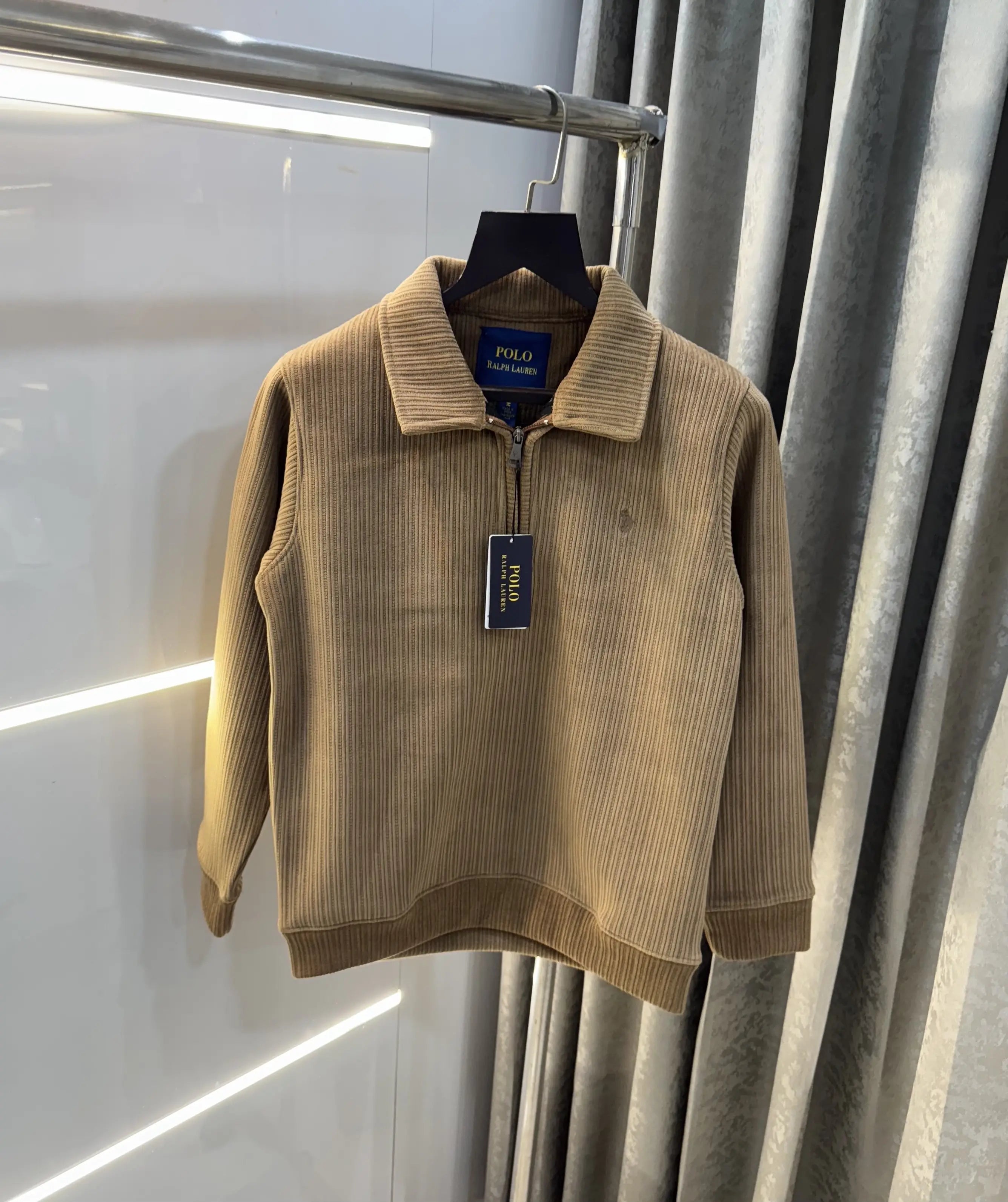 Ralph  Lauren Brown Cord Imported Pull Sweatshirt