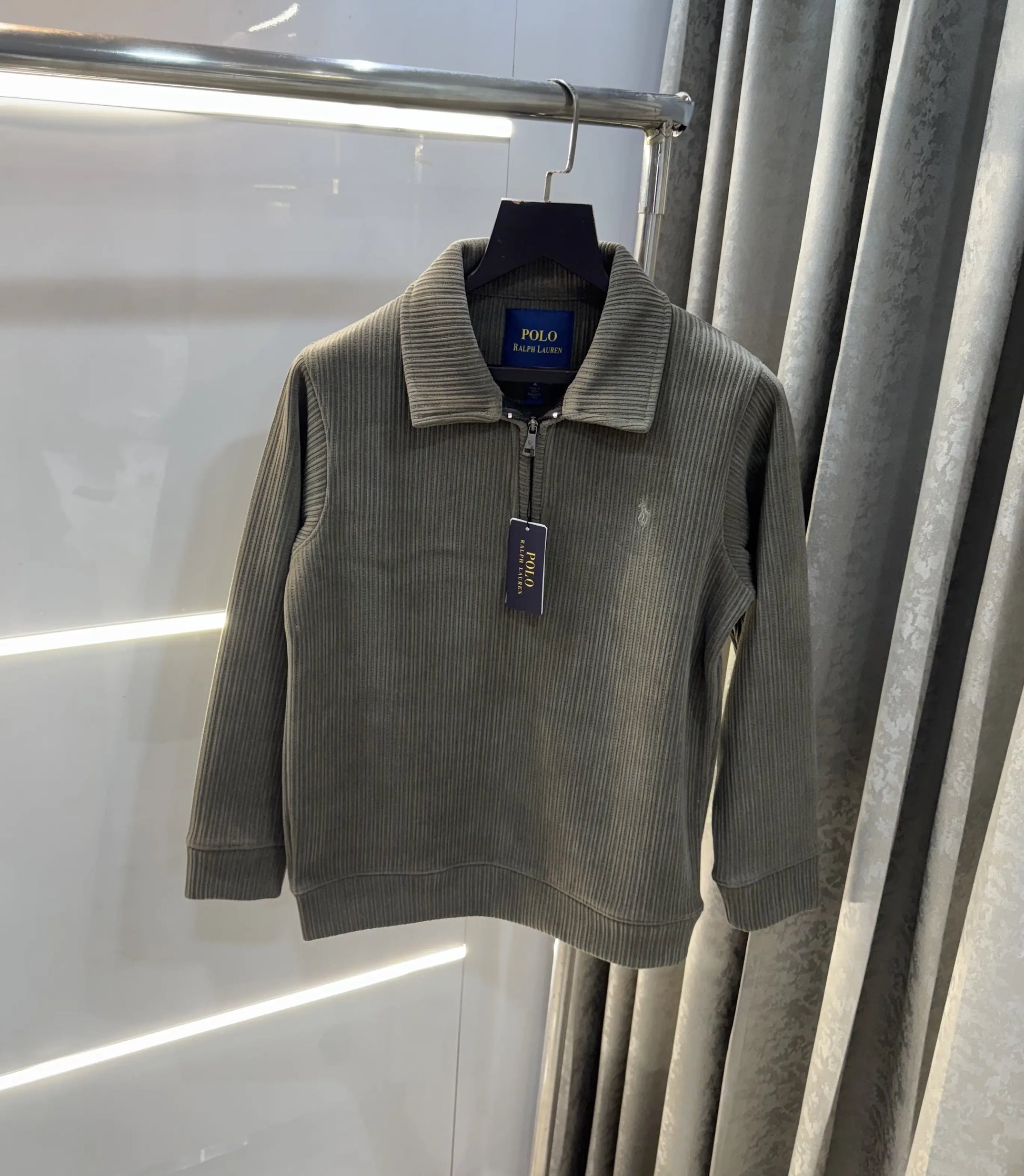 Ralph  Lauren Green Cord Imported Pull Sweatshirt