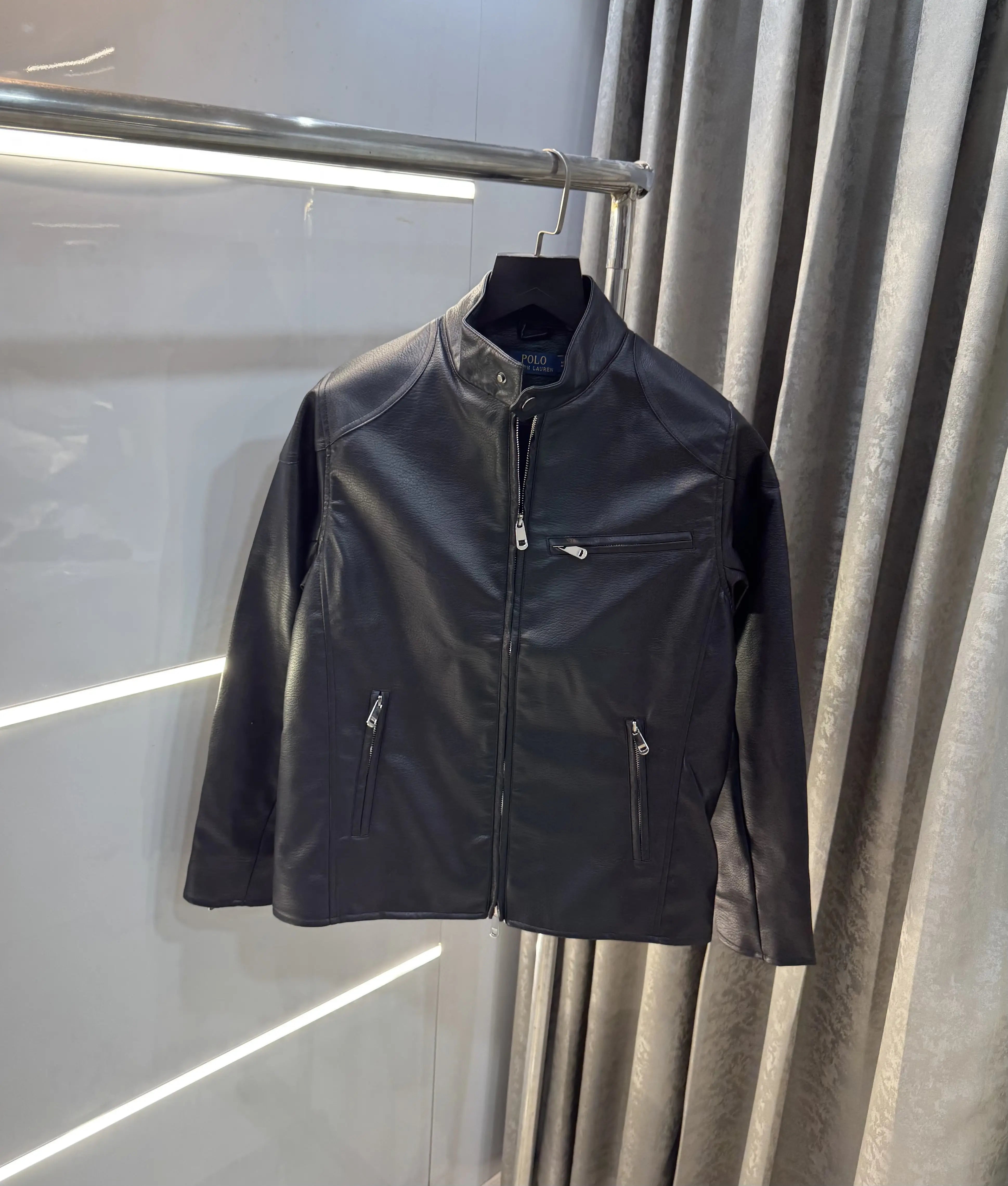 Ralph  Lauren Black Premium Leather Jacket
