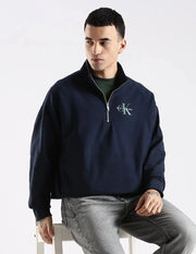 Calvin  Klein Navy Blue Zip Premium Sweatshirt