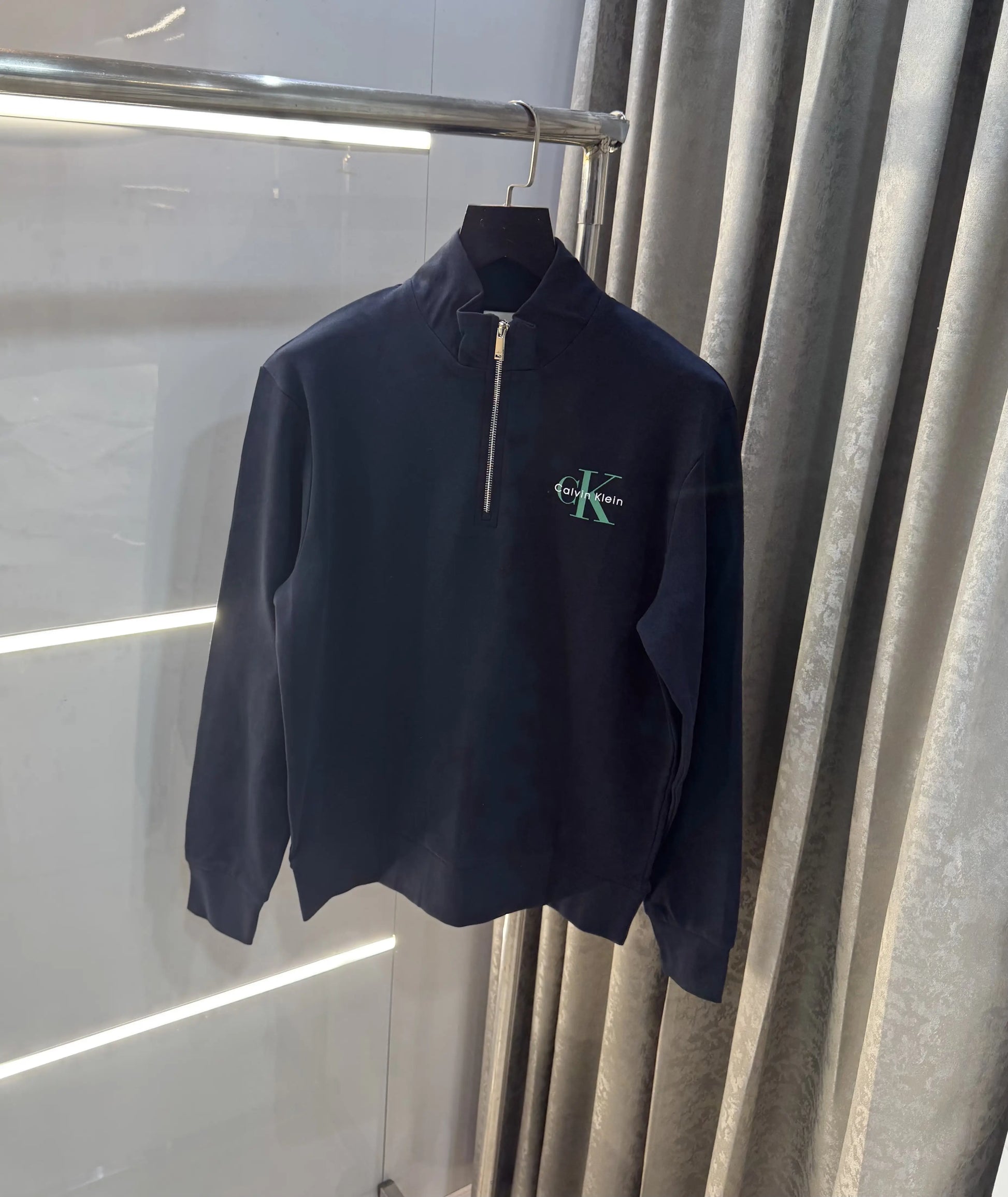 Calvin  Klein Navy Blue Zip Premium Sweatshirt