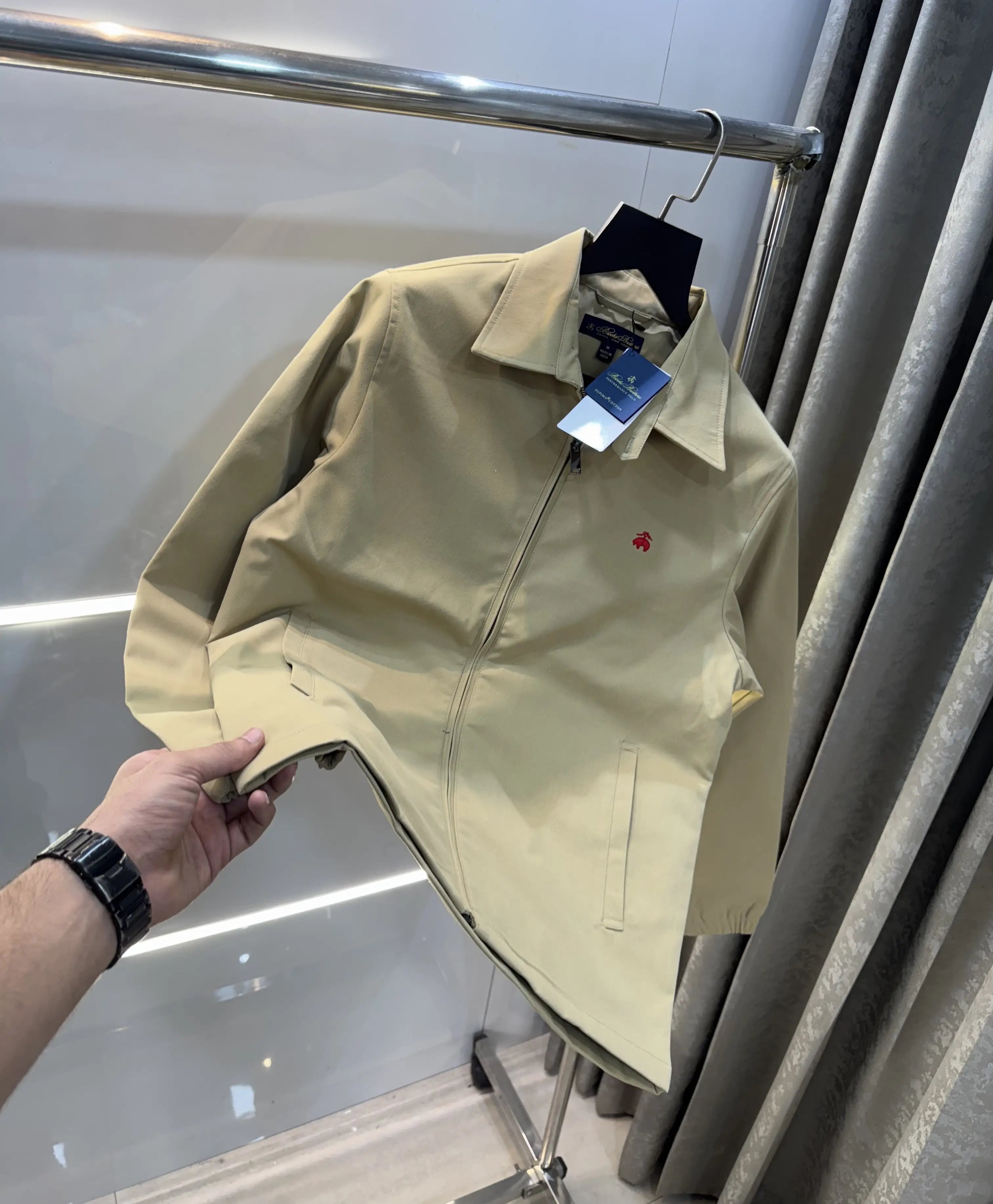 Brooks Brother Beige Imported Bomber Jacket
