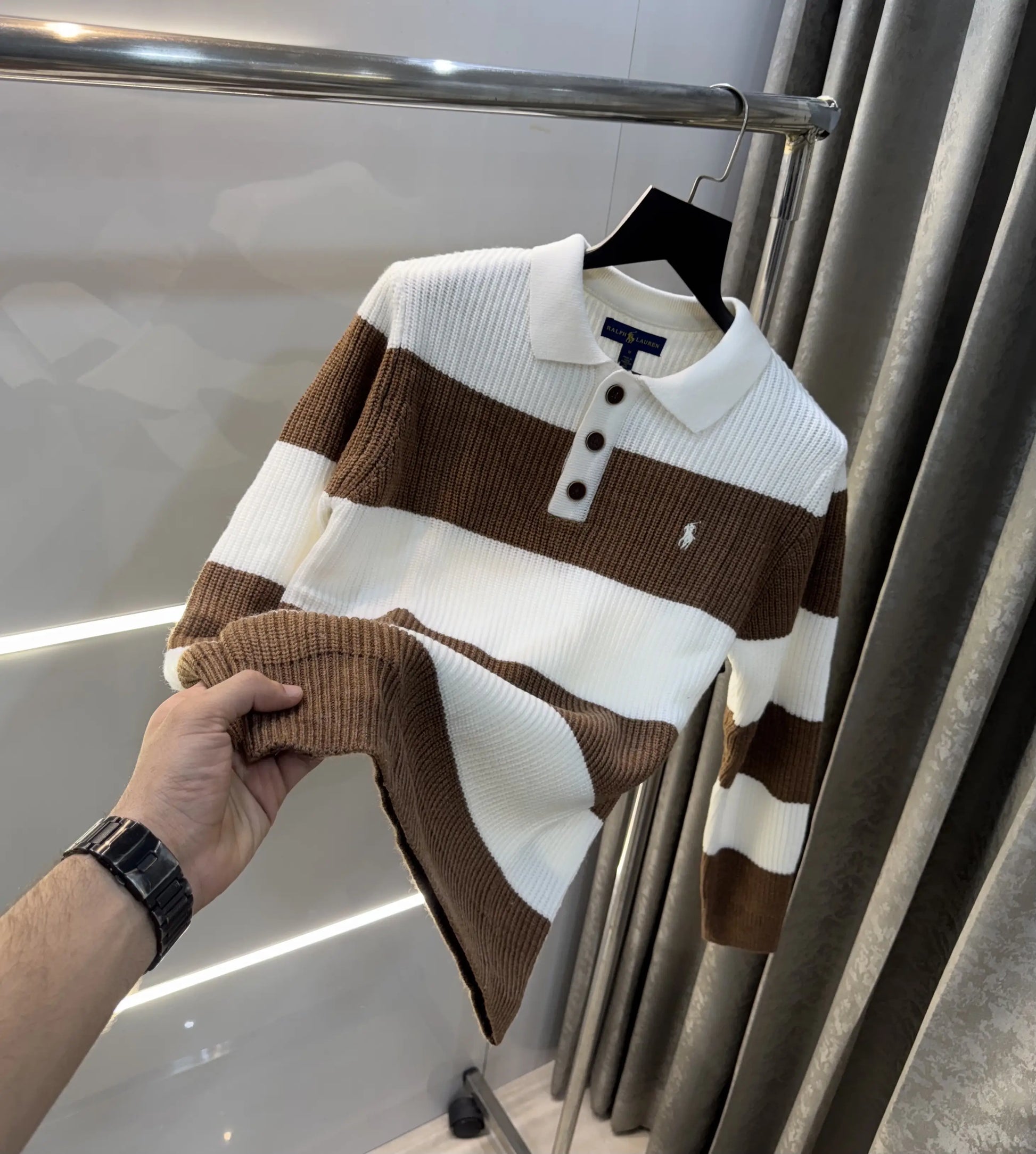 Ralph  Lauren Brown Imported Knitted Pull Over