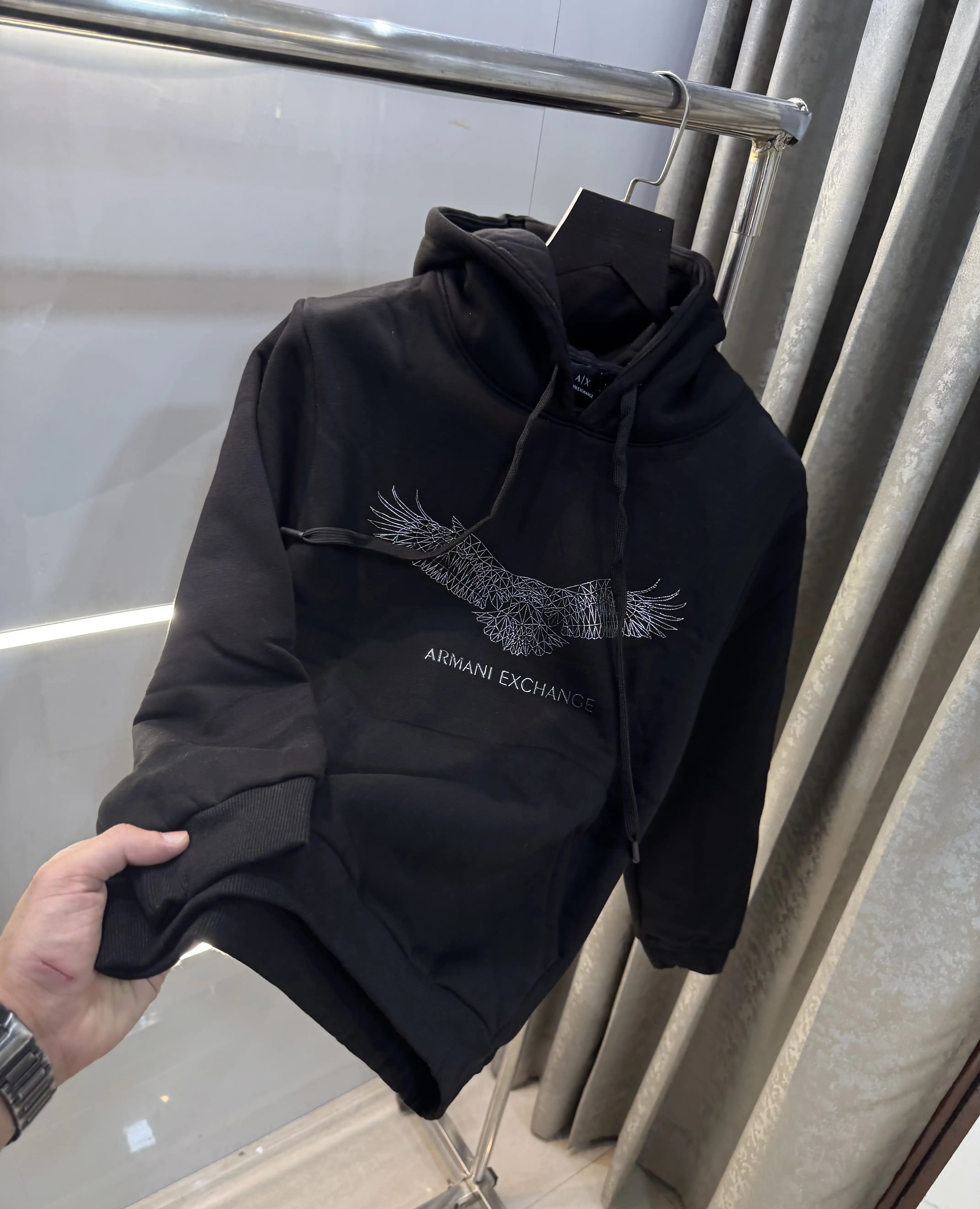 Arman i EXchange Black Eagle Print Imported Hoodie