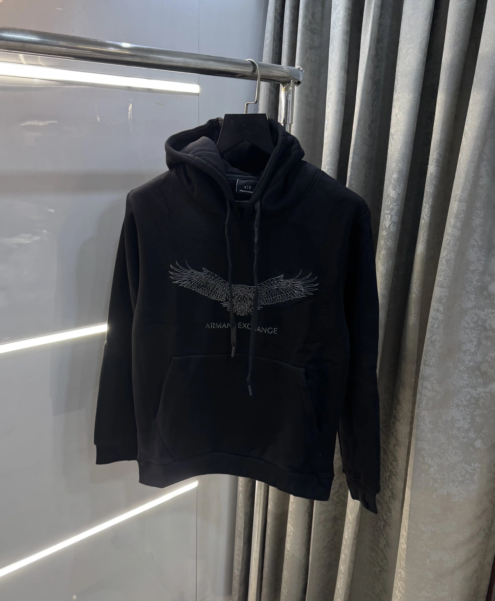 Arman i EXchange Black Eagle Print Imported Hoodie
