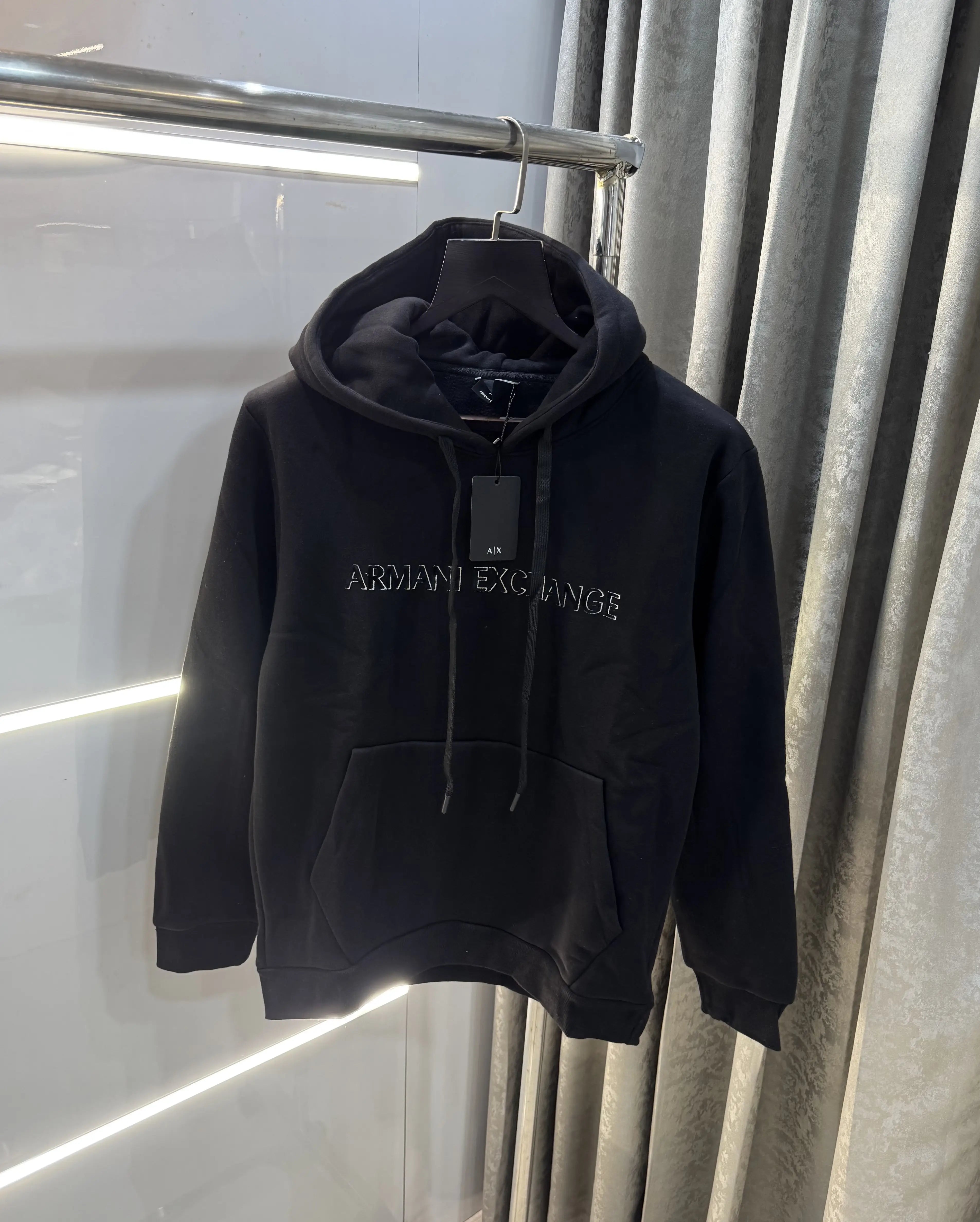 Arman i Exchange Black Logo Print Imported Hoodie