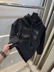 Arman i E....Xchange Black Logo Print Imported Hoodie