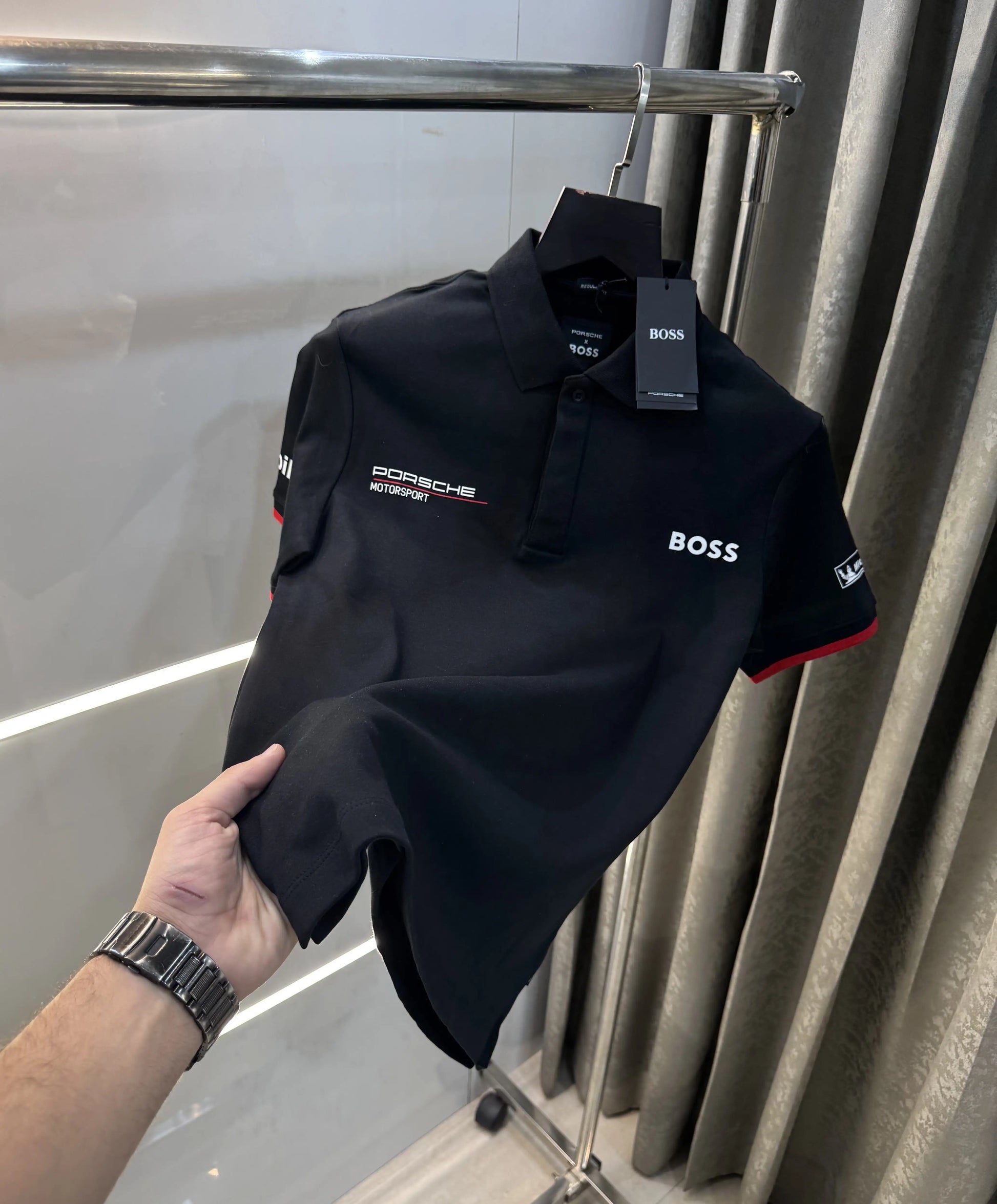 Hug o  Bos s  Black Porche Edition Premium Polo T-shirt