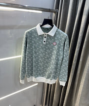 Casablanca White Green Knitted Imported Polo T-Shirt