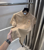 Lacost e Beige Logo Work Premium Polo T-Shirt