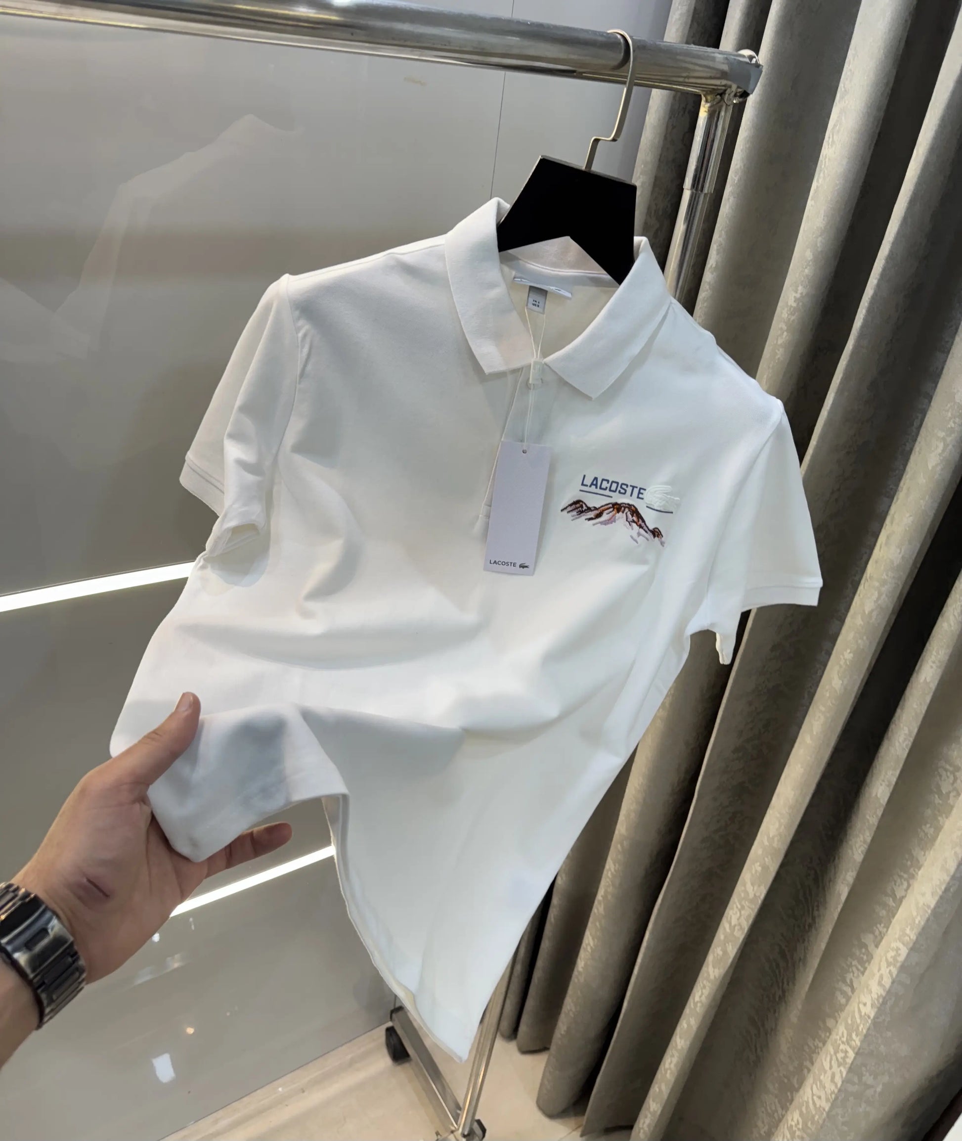 Lacost e White Logo Work Premium Polo T-Shirt