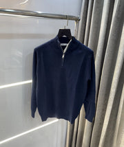 Zar a Navy Blue Zip Premium Knitted Pull Over