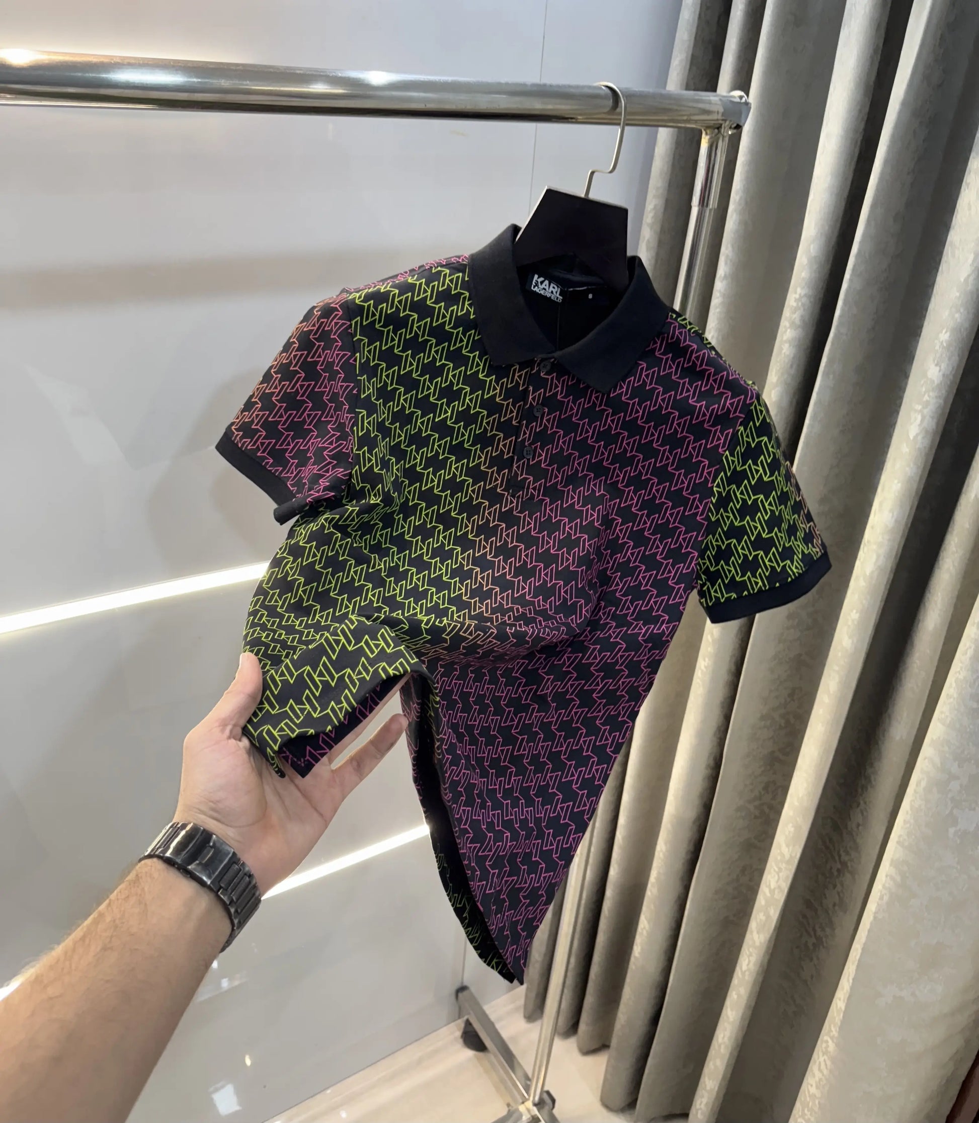 Karl Lagerfled Black Imported Polo T-Shirt