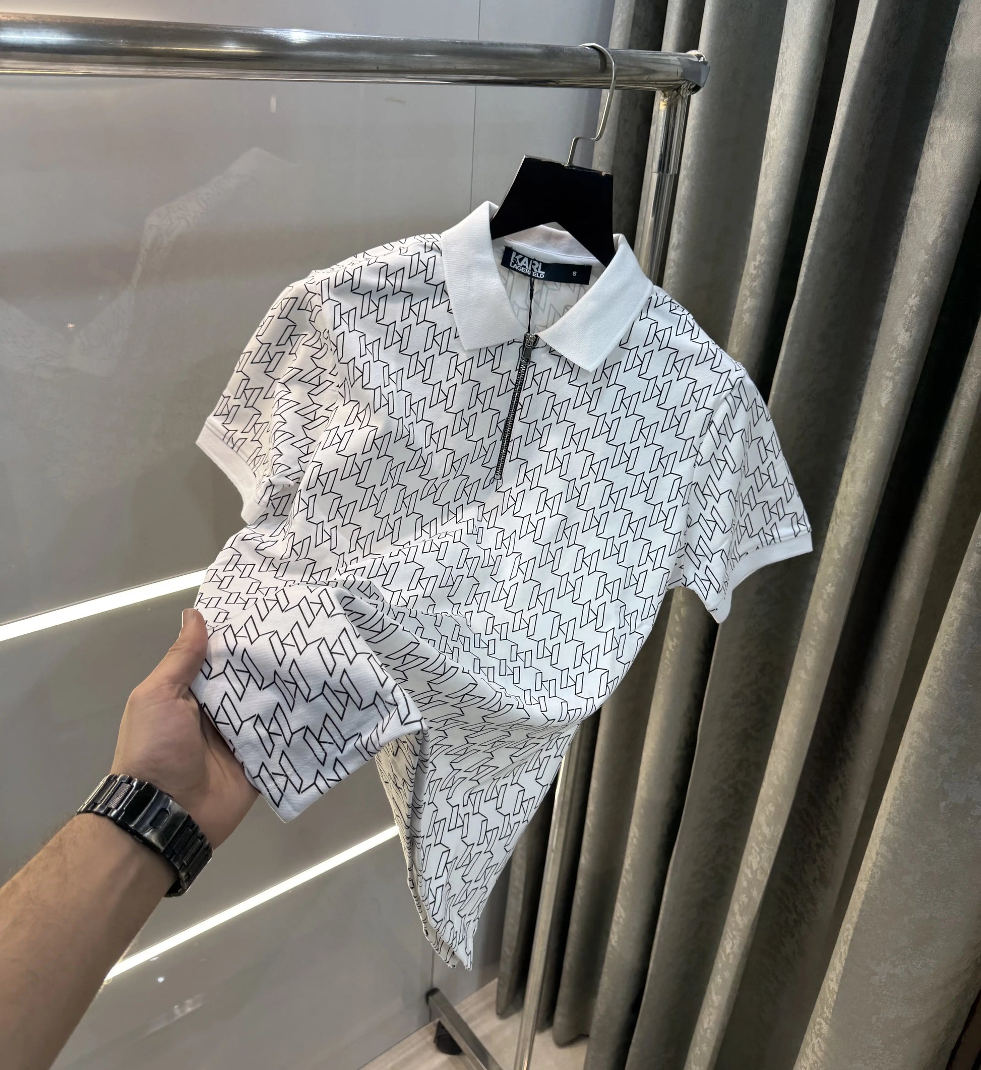 Karl Lagerfled White Imported Polo T-Shirt