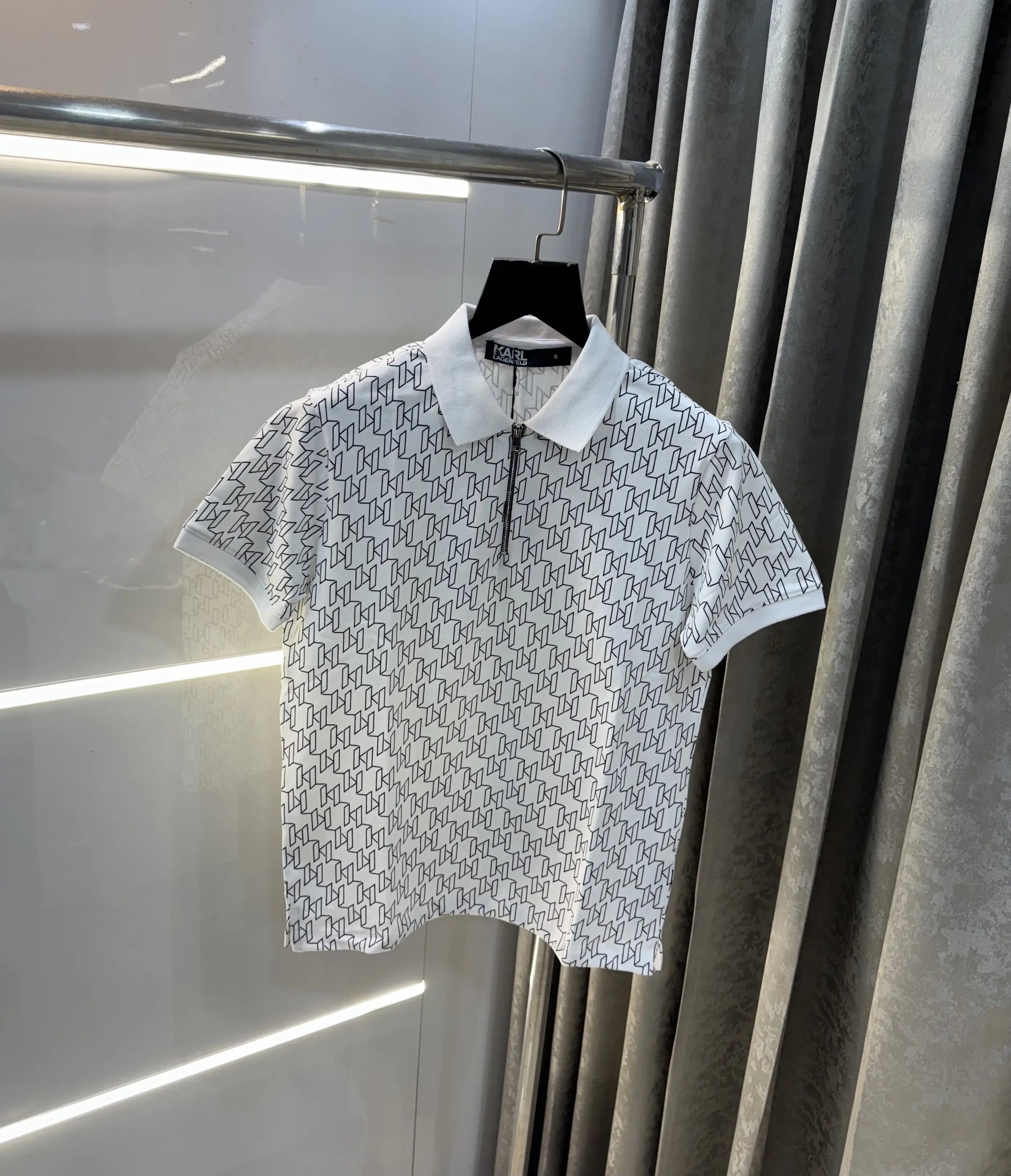 Karl Lagerfled White Imported Polo T-Shirt