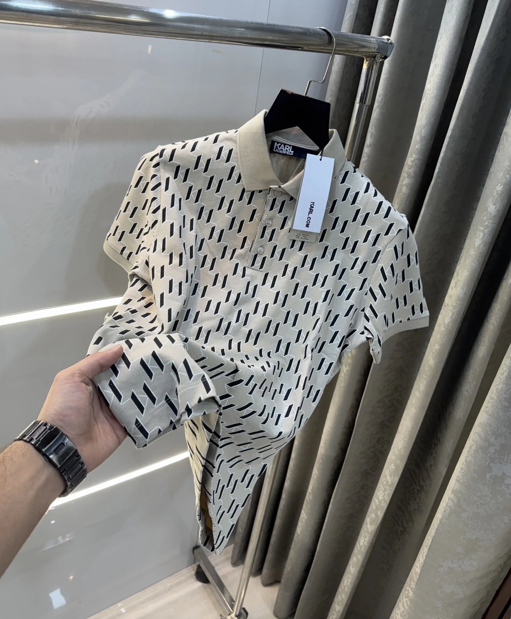 Karl Lagerfled Beige Imported Polo T-Shirt