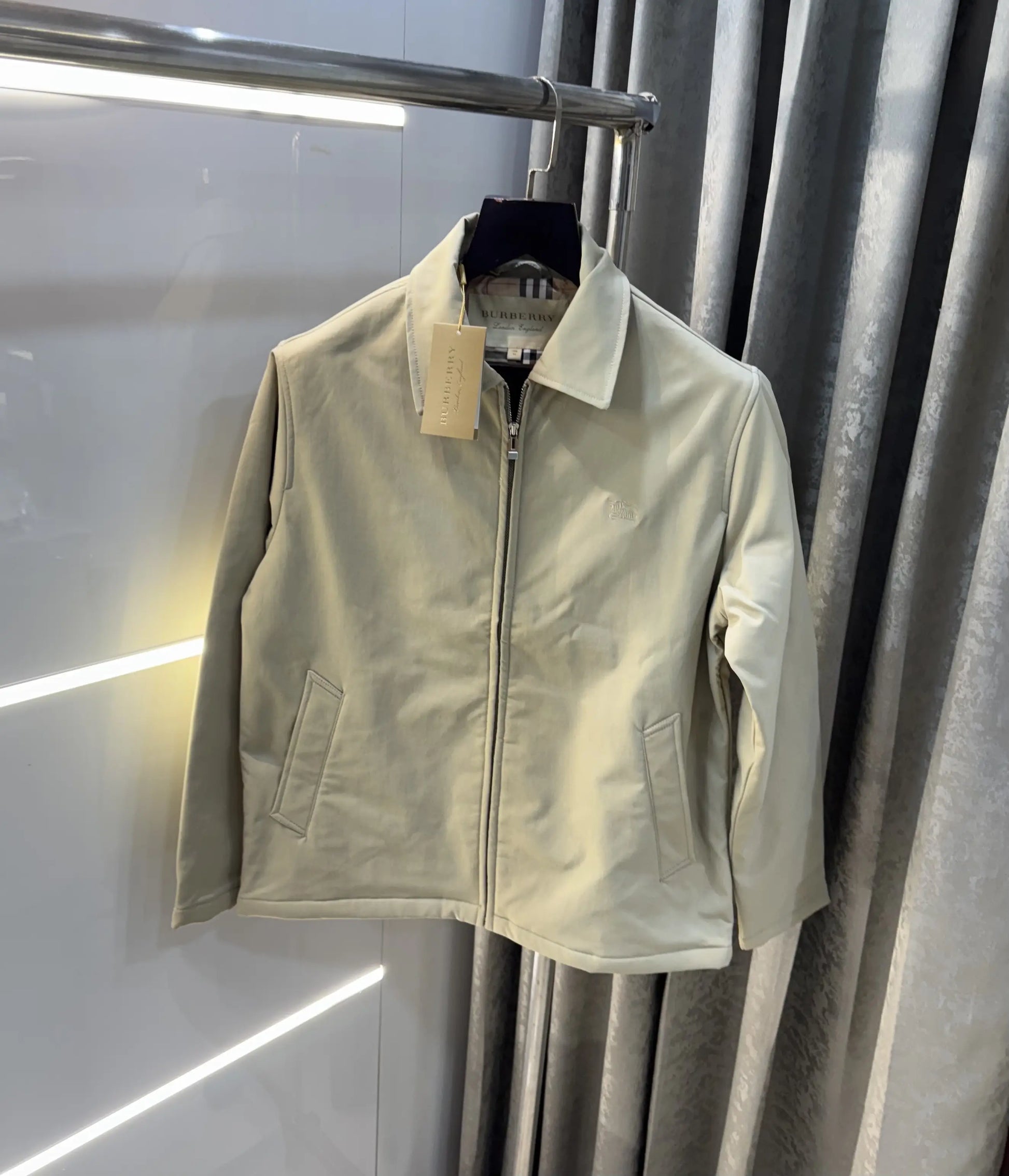 Burberr y Cream Importerd Premium Bomber Jacket