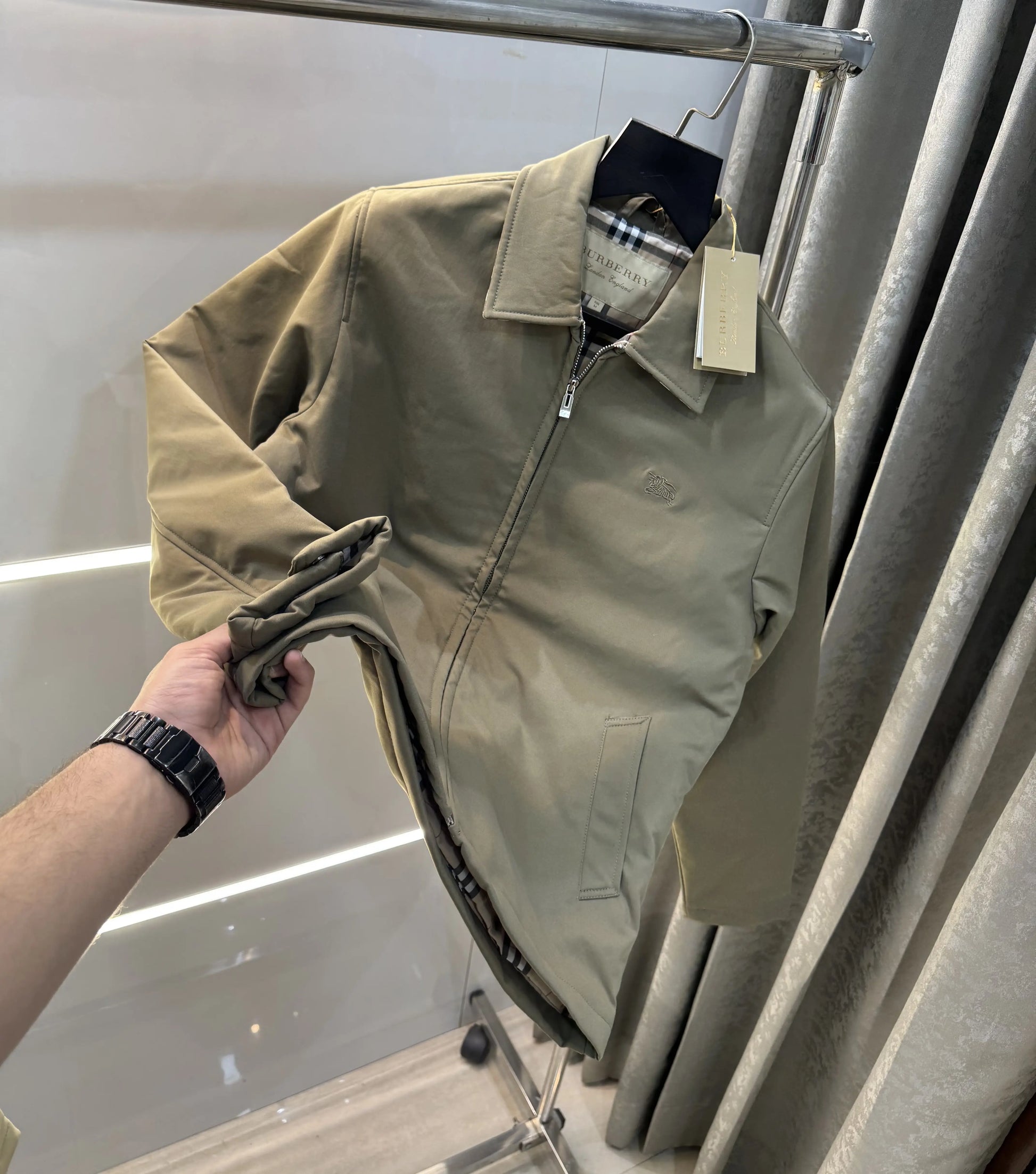 Burberr y Brown Imported Premium Bomber Jacket
