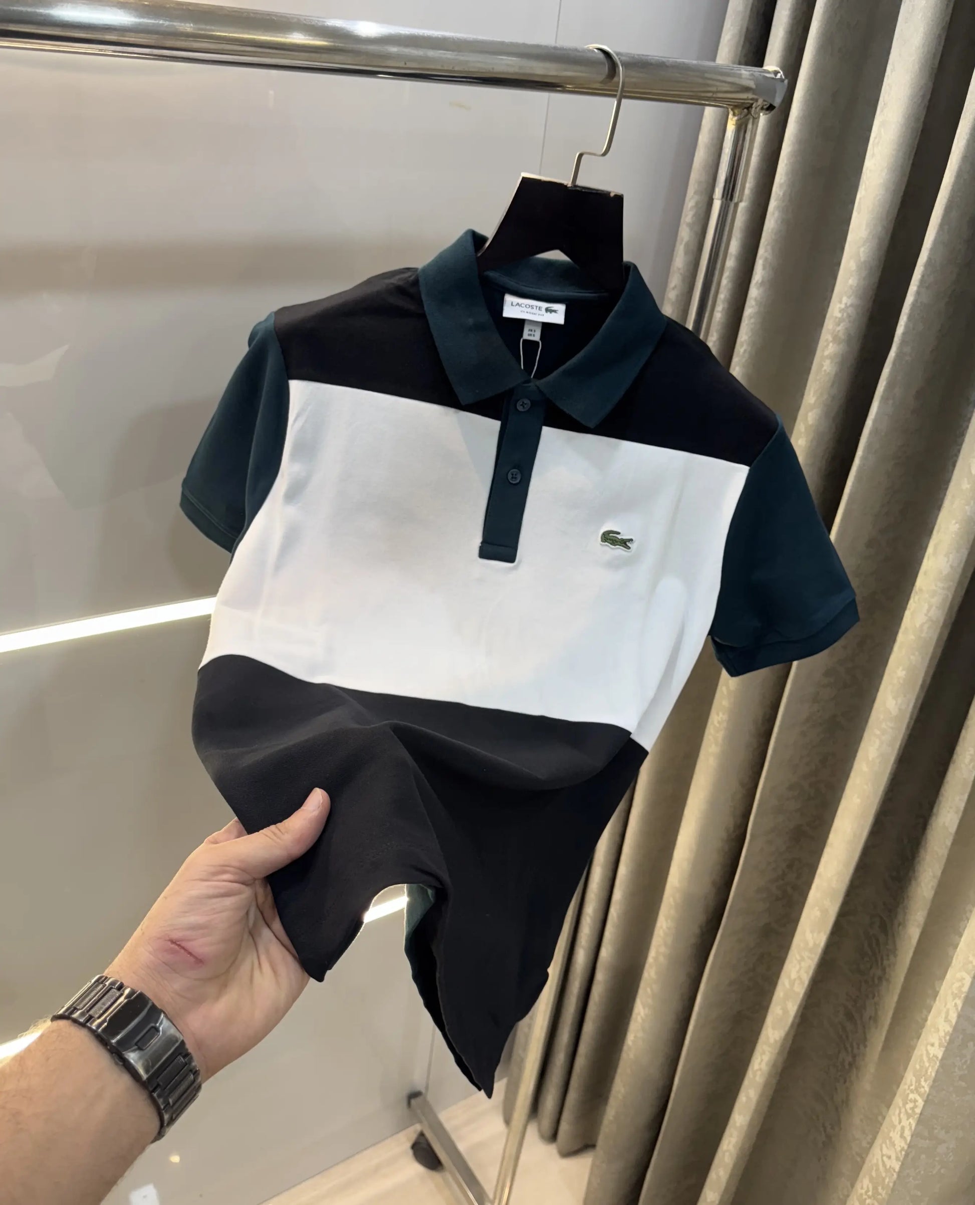 Lacost e White Navy Premium Polo T-Shirt