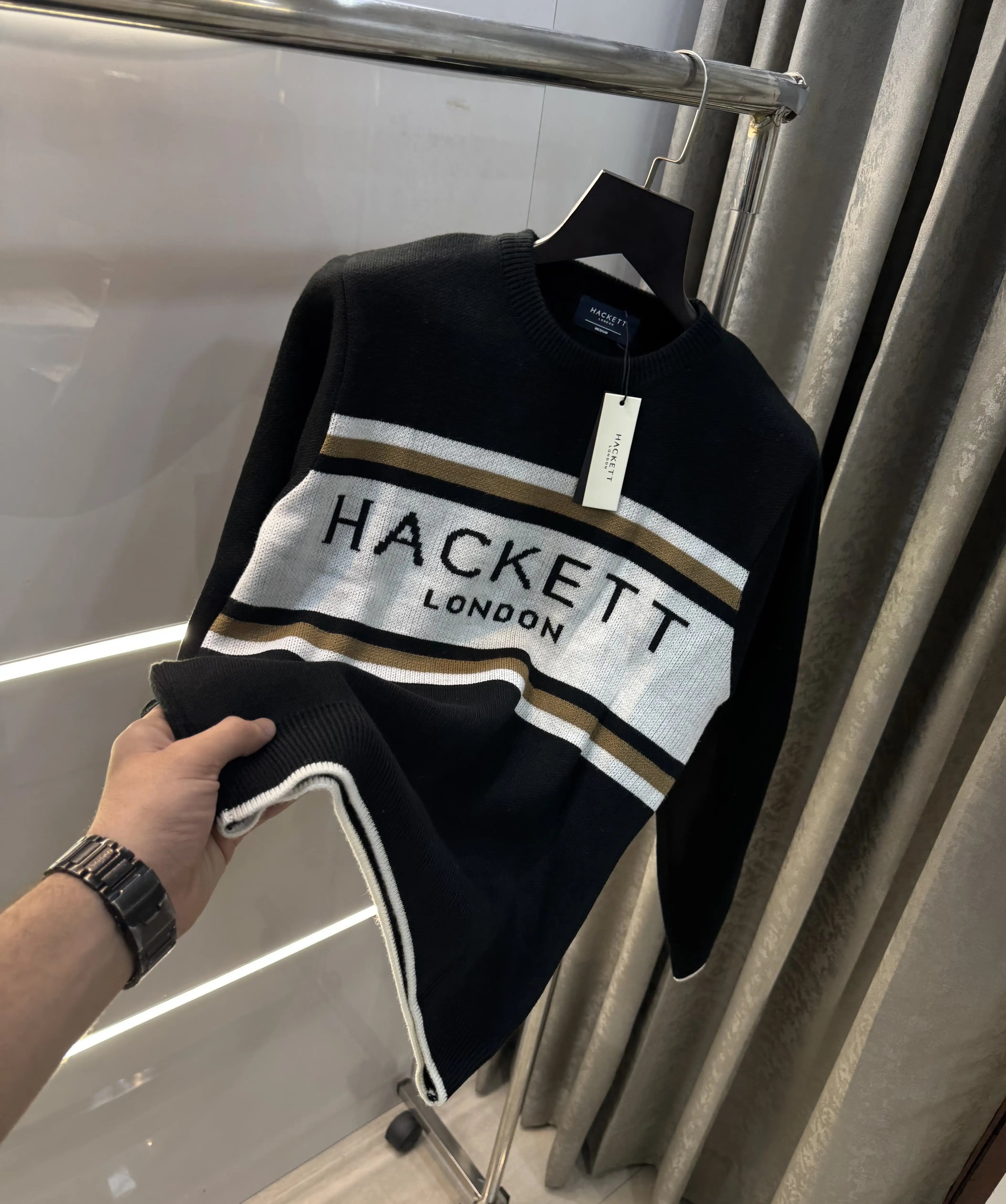 Hacket London Black Imported Knitted Pull Over