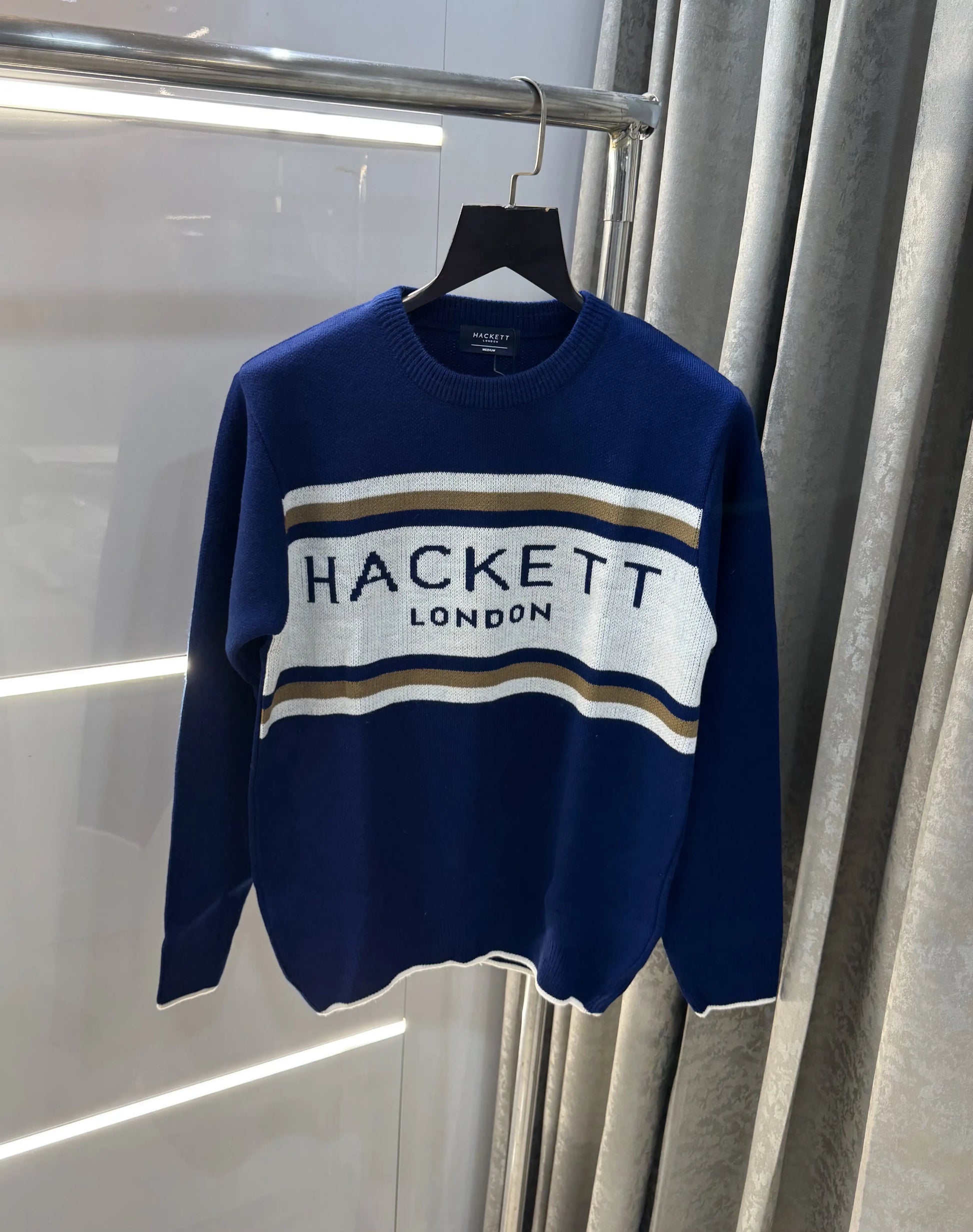 Hacket London Blue Imported Knitted Pull Over