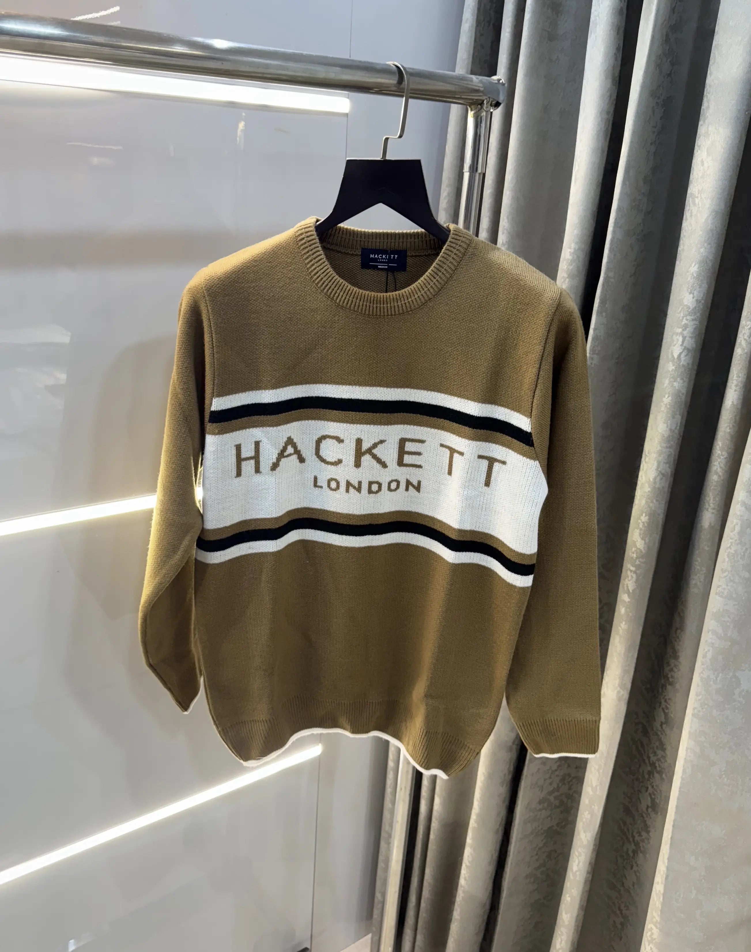 Hacket London Beige Imported Knitted Pull Over