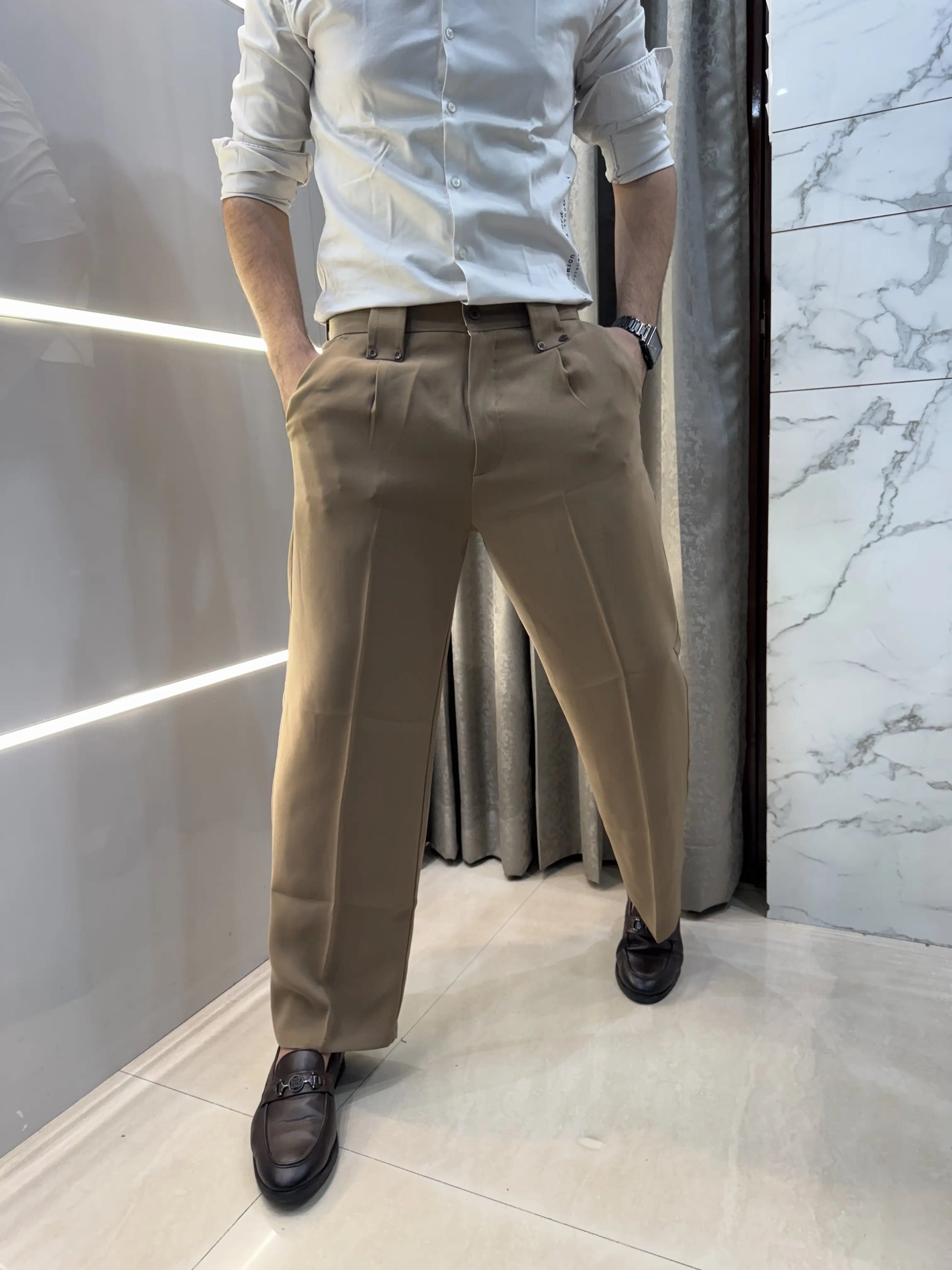 Balmai n Paris Brown Imported Boot Cut Trouser