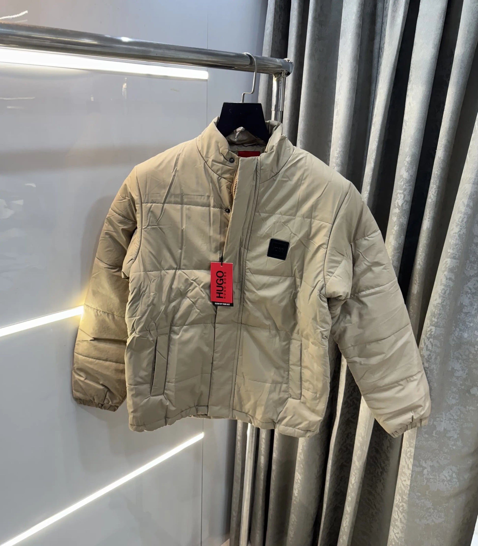 Hugo  Bos5 Beige Premium Puffer Jacket