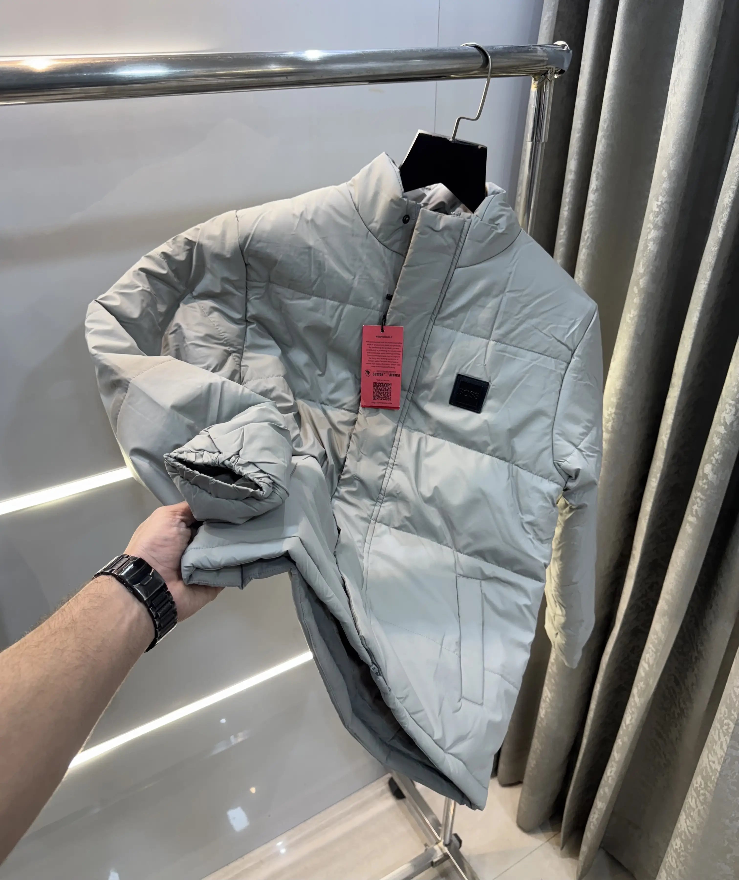 Hugo  Bos5! Grey Premium Puffer Jacket