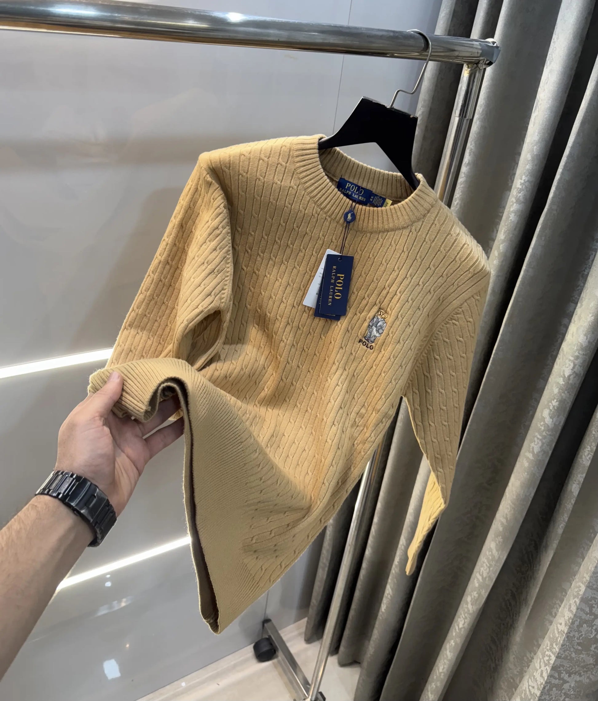 Ralp h  Laure n Beige Teddy Edition Imported Pull Over