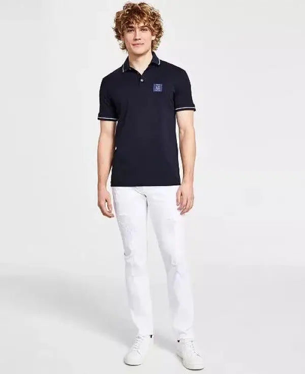 Arman i Exchange Navy Blue Patch Logo Premium Polo T-Shirt