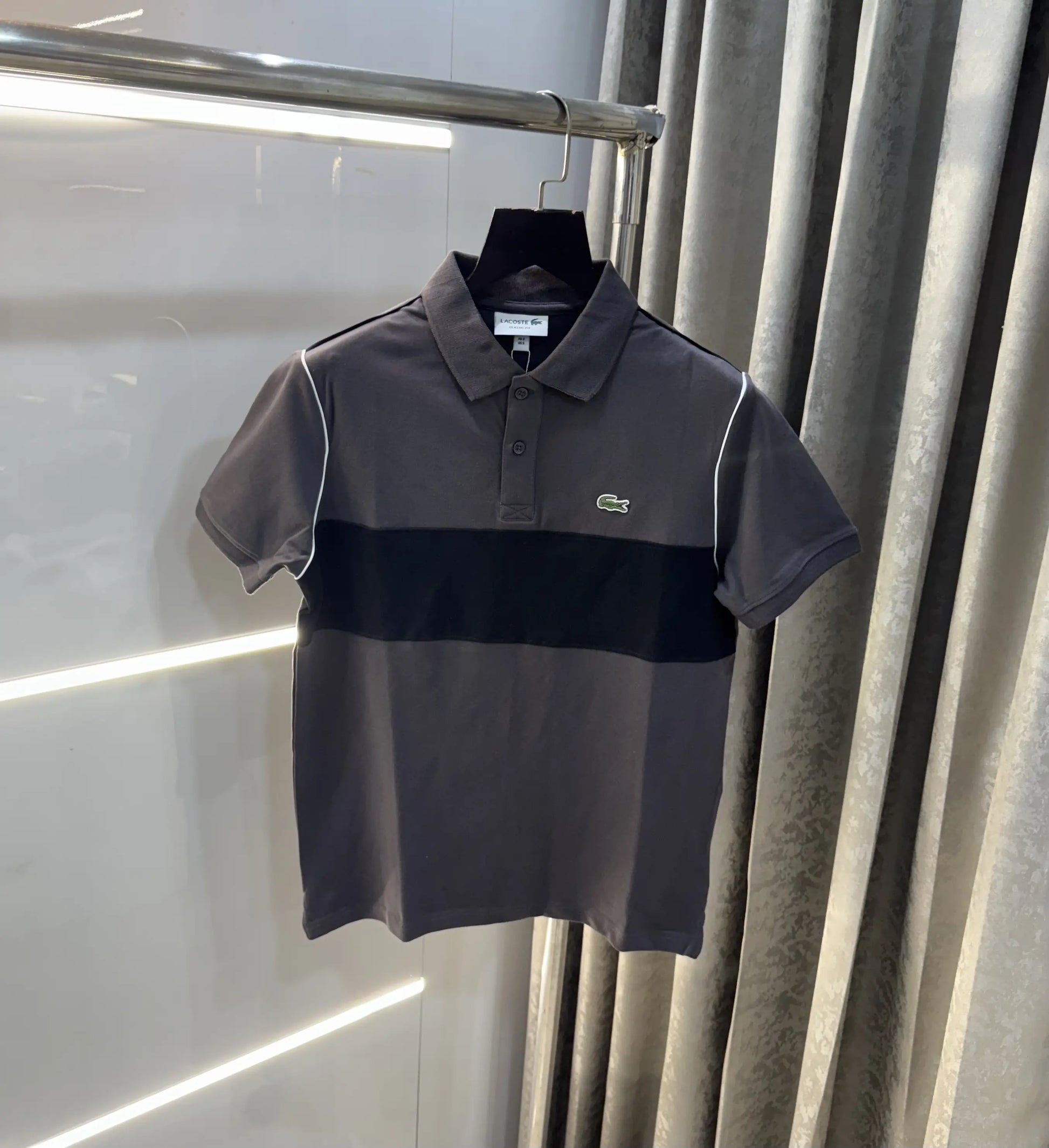 Lacost e Grey Logo Work Premium Polo T-Shirt