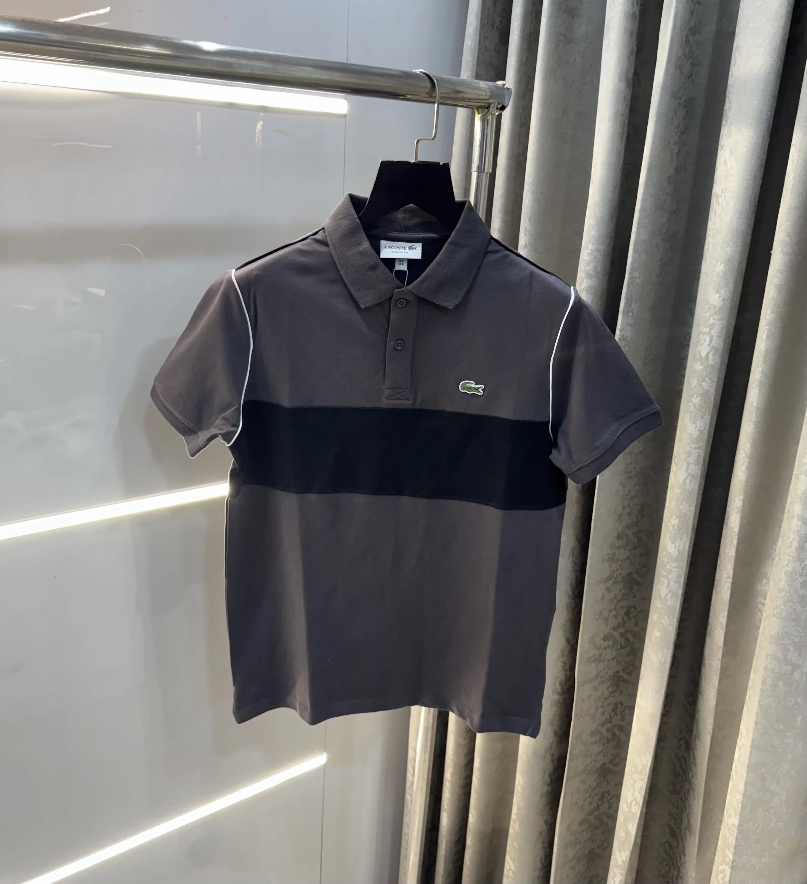 Lacost e Grey Logo Work Premium Polo T-Shirt