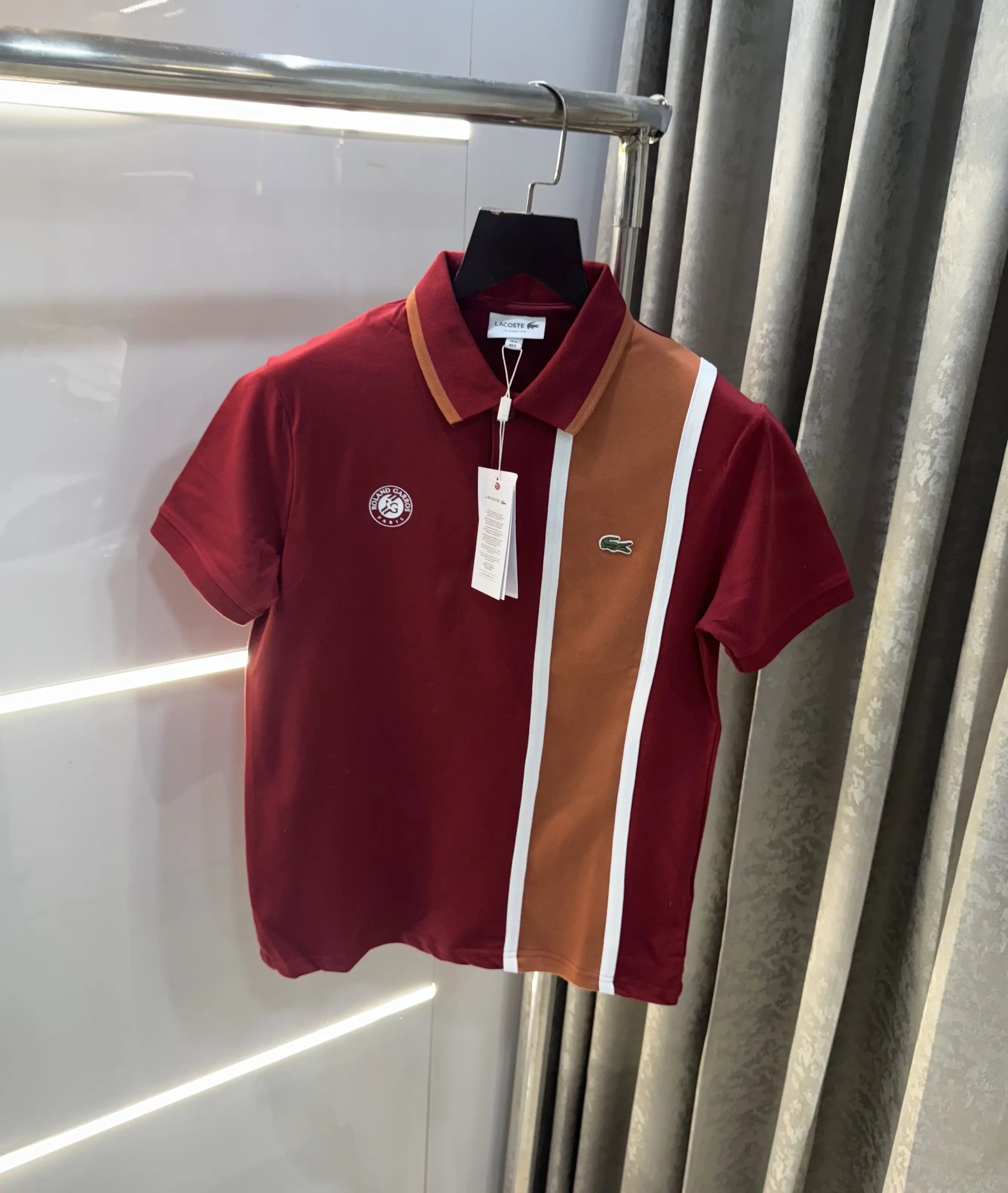 Lacost e Maroon Logo Work Premium Polo T-Shirt