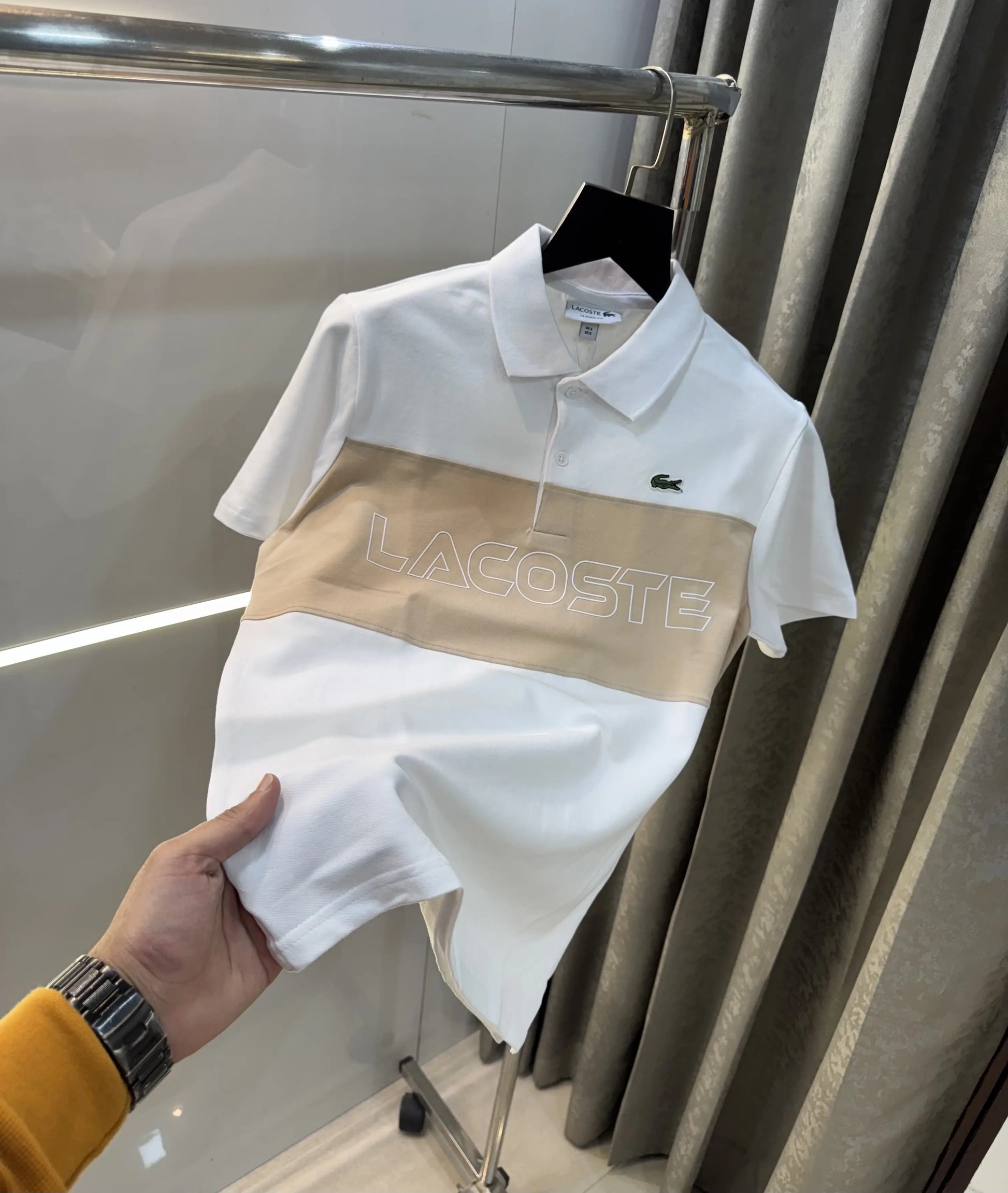 Lacost e White Logo Work Premium Polo T-Shirt
