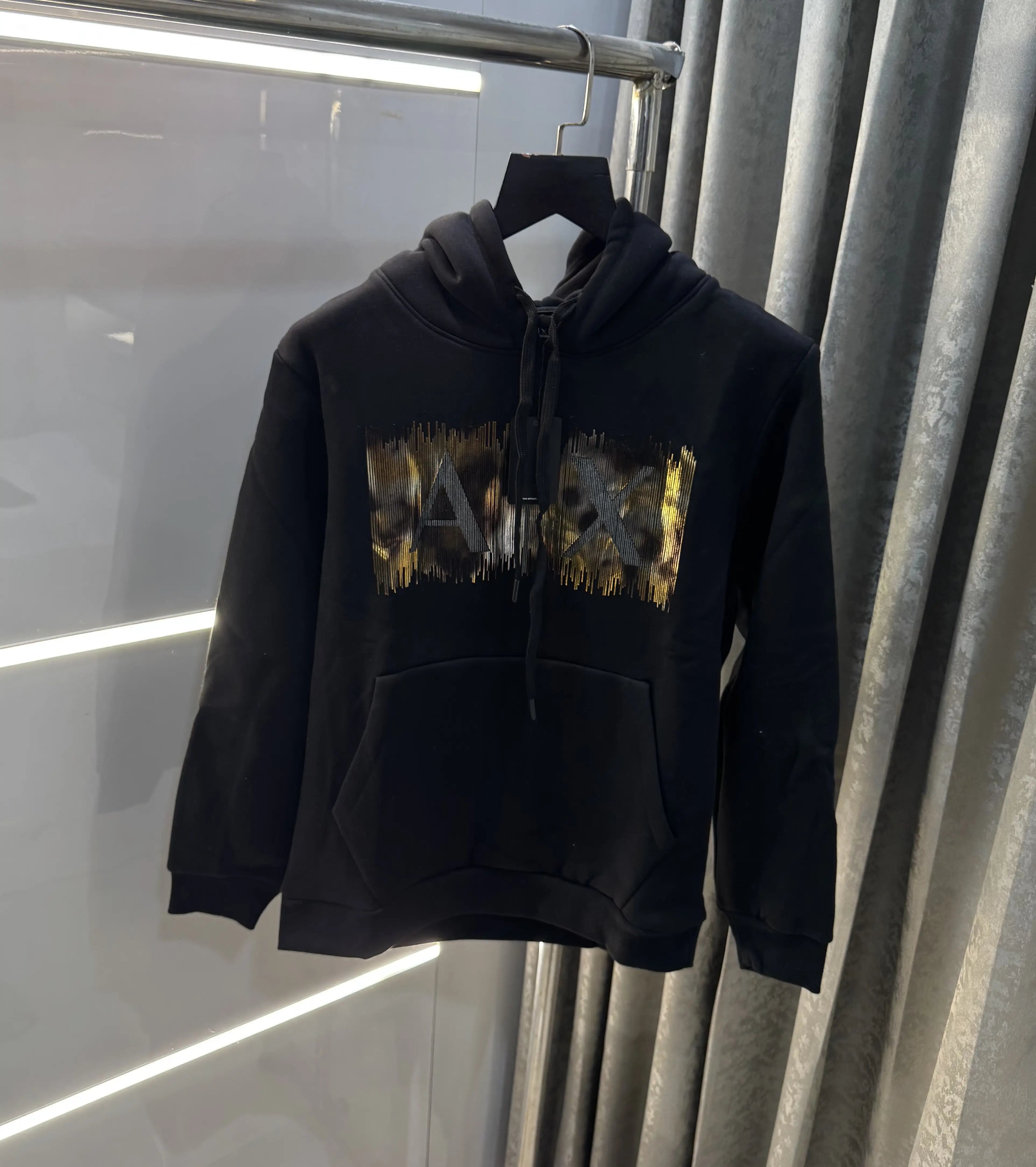 Arman i Exchange Black Logo Print Imported Hoodie