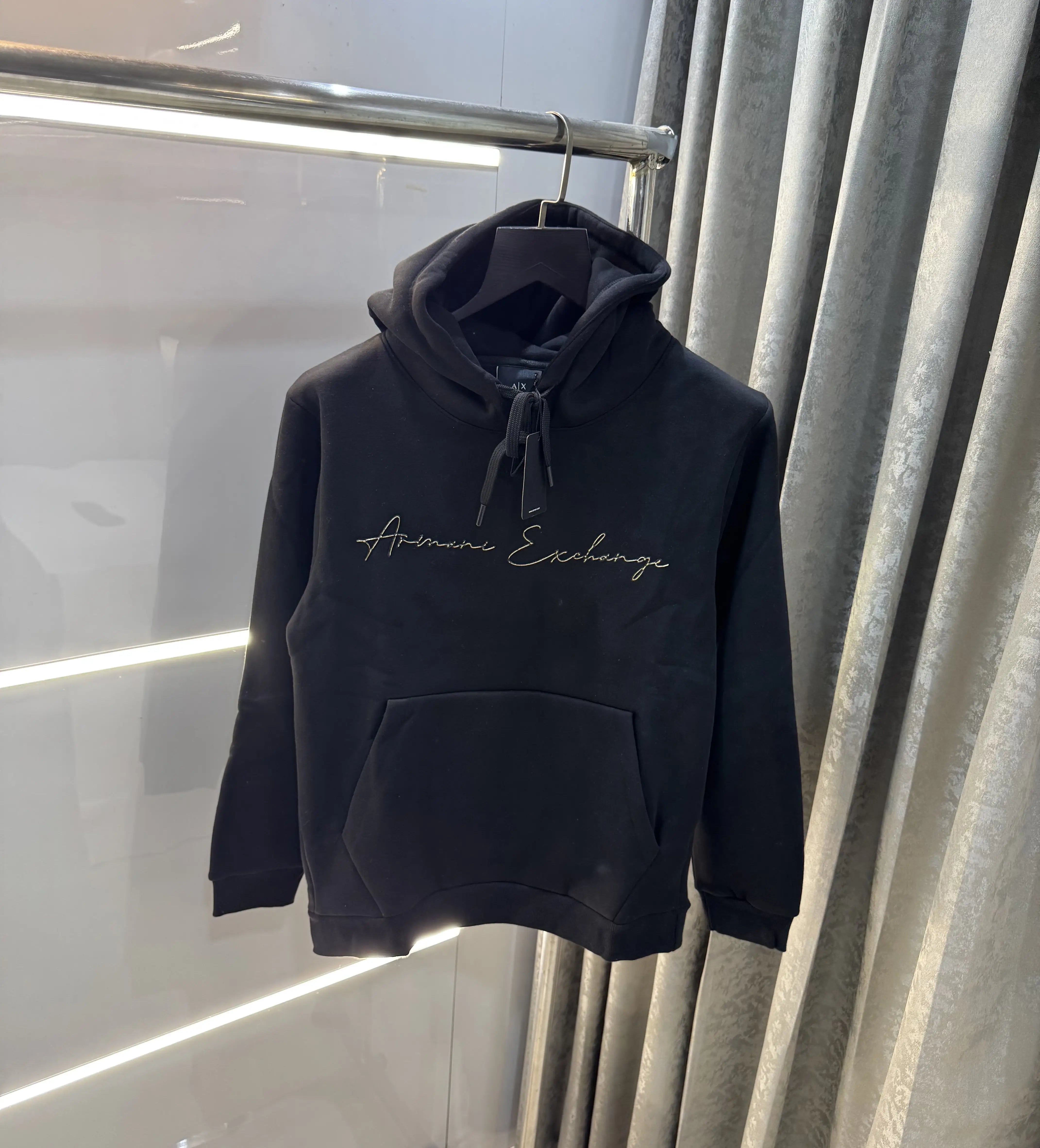 Arman i E_x!chage Black Logo Work Imported Hoodie