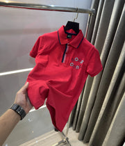 Hugo  Bo-$s Red Logo Work Premium Polo T-Shirt