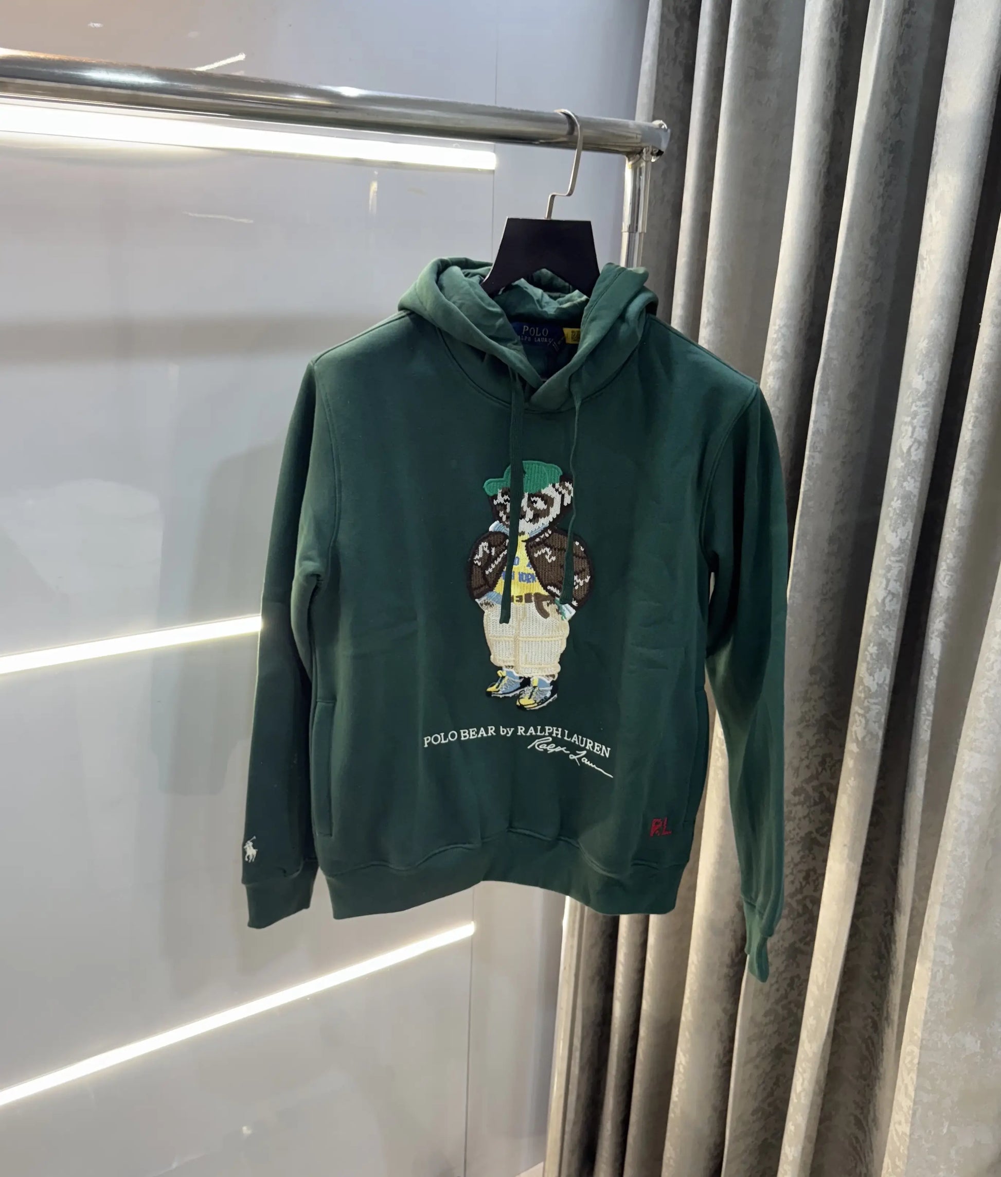 Ralph  Lauren Olive Green Teddy Edition Embroidery Logo Imported Hoodie